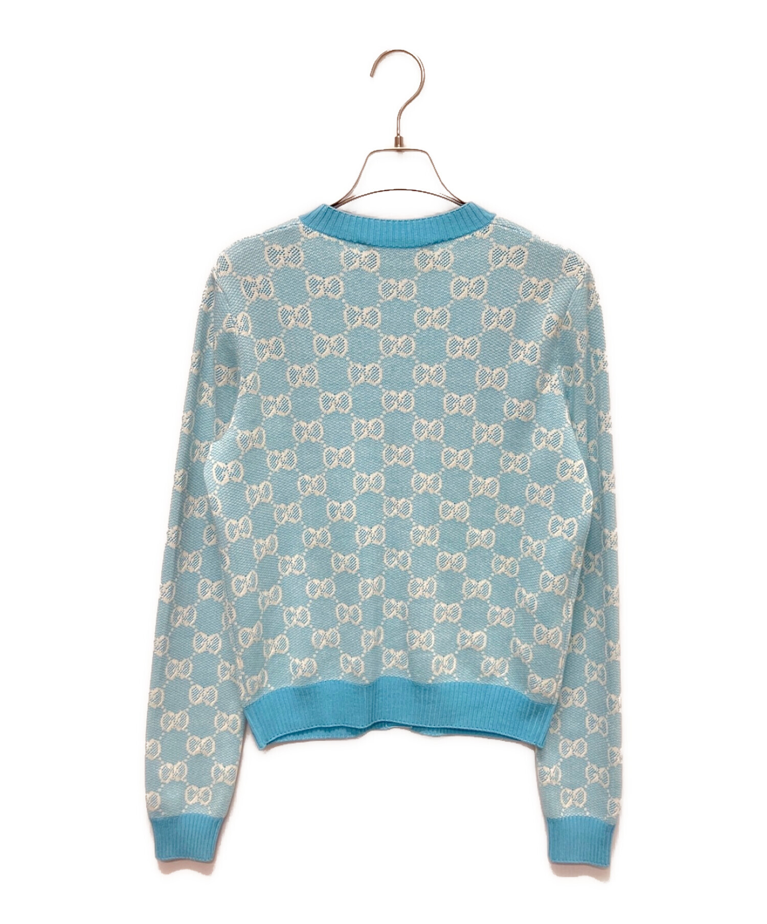 中古・古着通販】GUCCI (グッチ) GG柄カーディガン スカイブルー