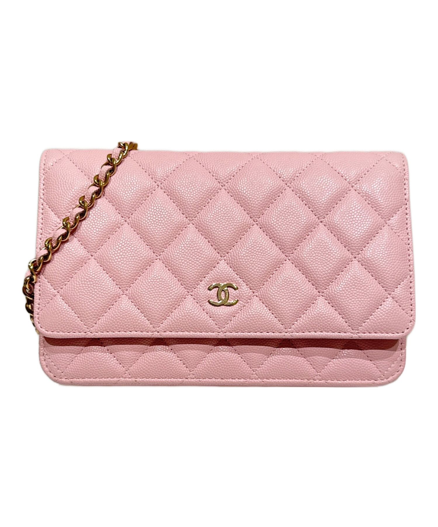 中古・古着通販】CHANEL (シャネル) チェーンウォレット ピンク