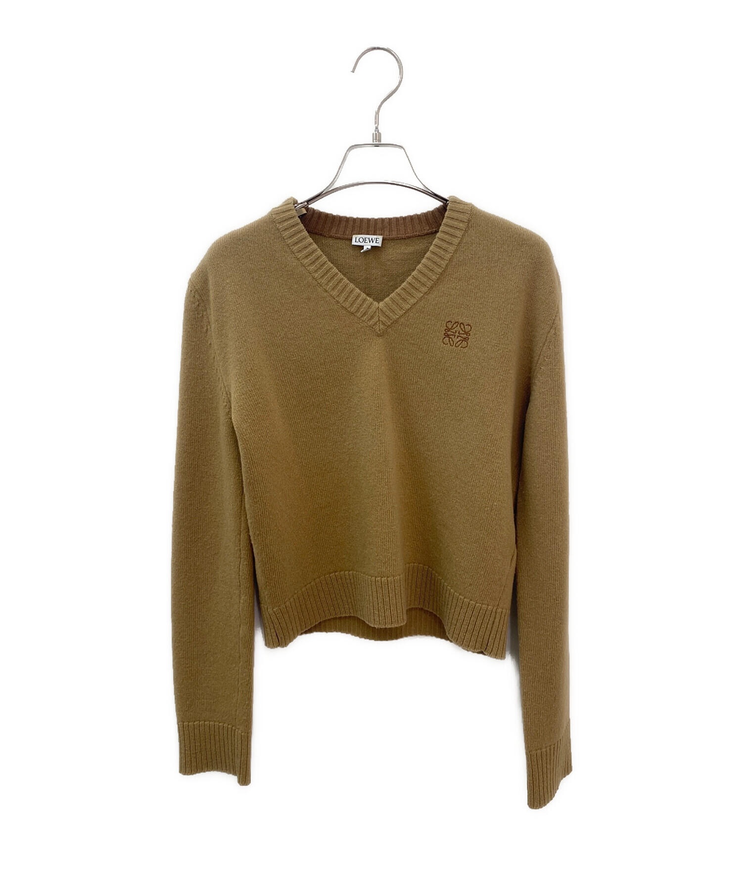 中古・古着通販】LOEWE (ロエベ) アナグラムVネックニット ブラウン