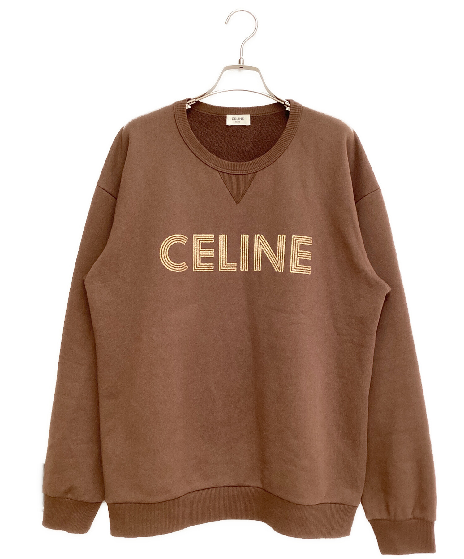 中古・古着通販】CELINE (セリーヌ) ロゴスウェット ブラウン サイズ:L