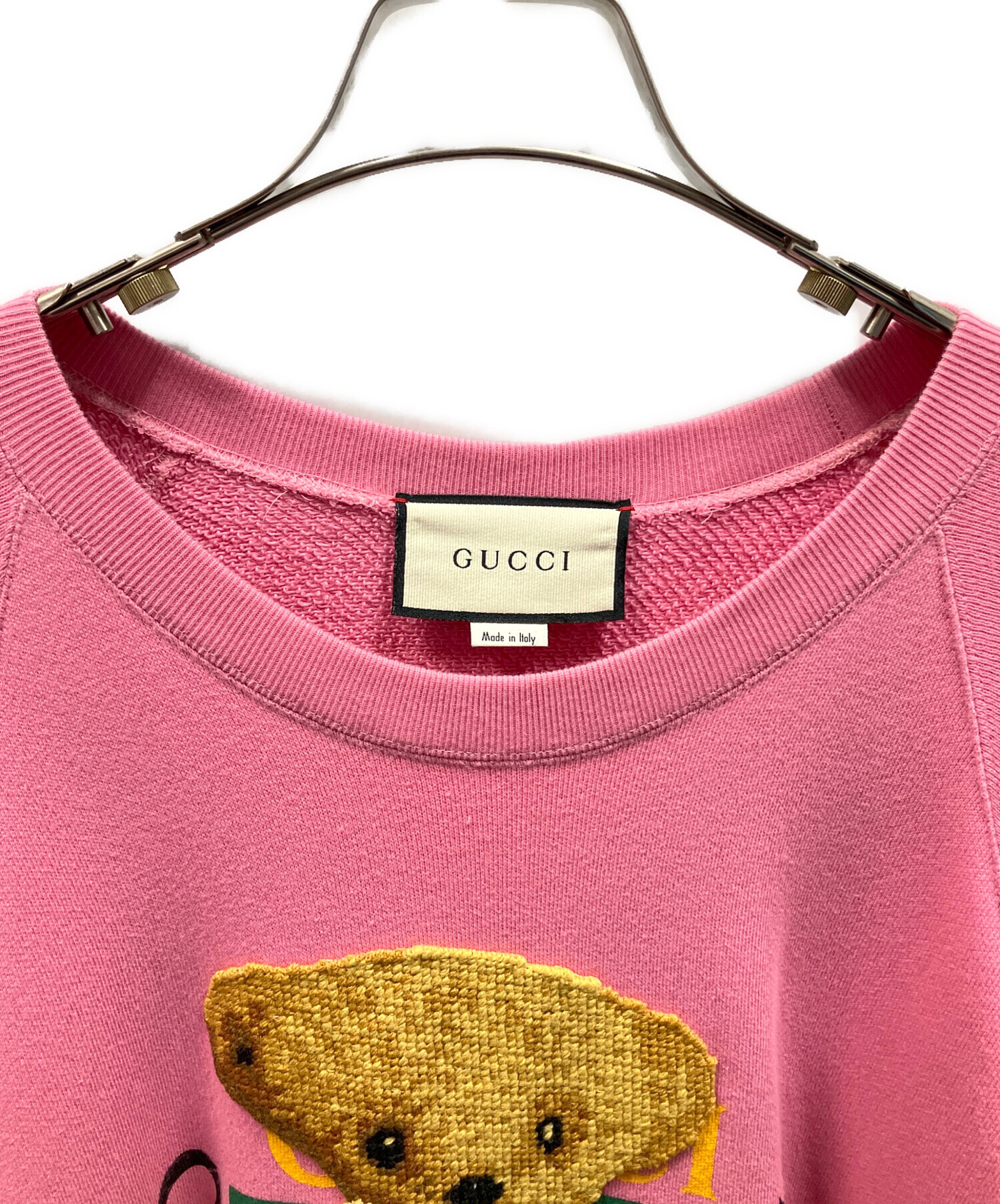 中古・古着通販】GUCCI (グッチ) テディベアリボンスウェット ピンク