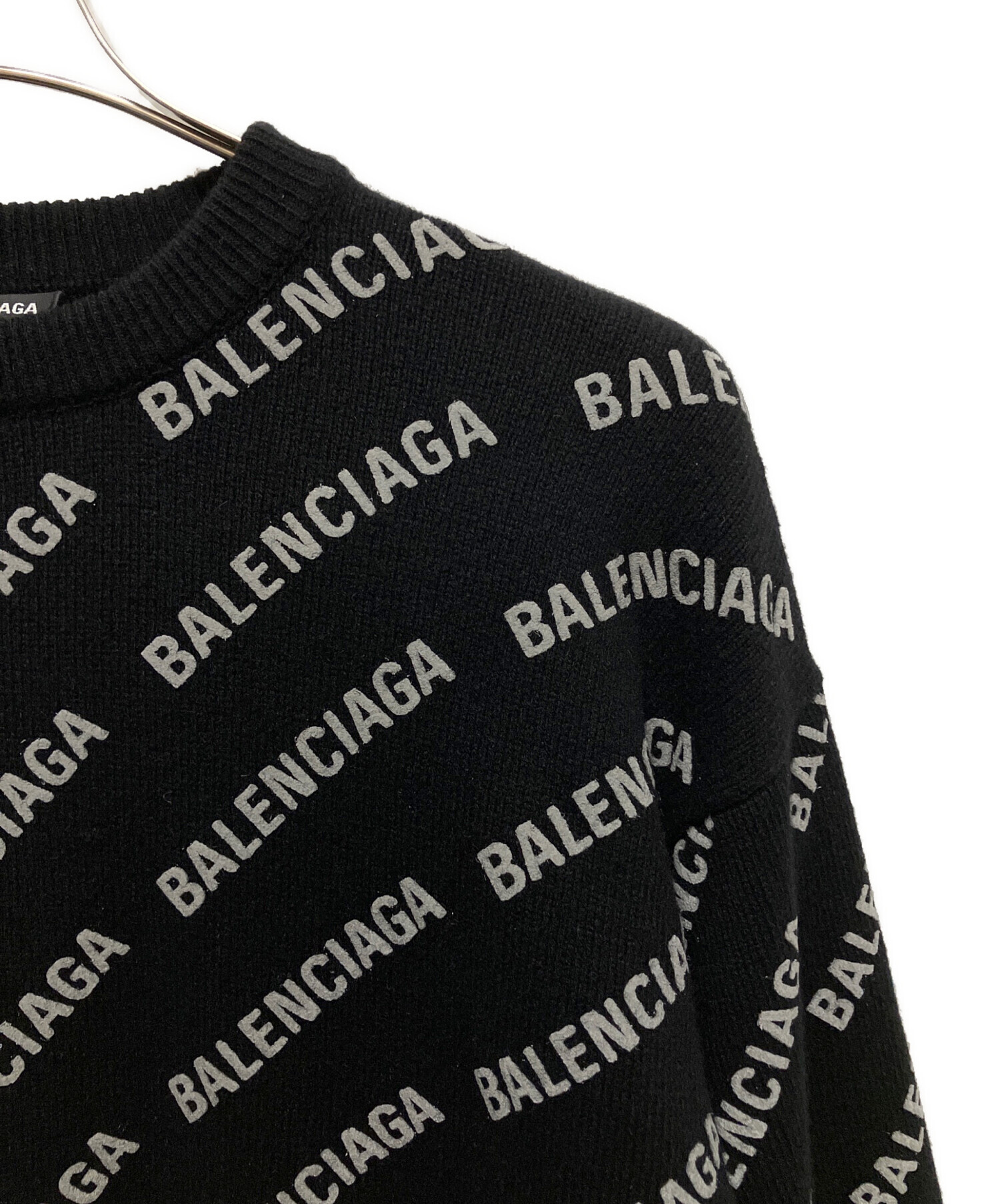 中古・古着通販】BALENCIAGA (バレンシアガ) オールオーバーロゴニット