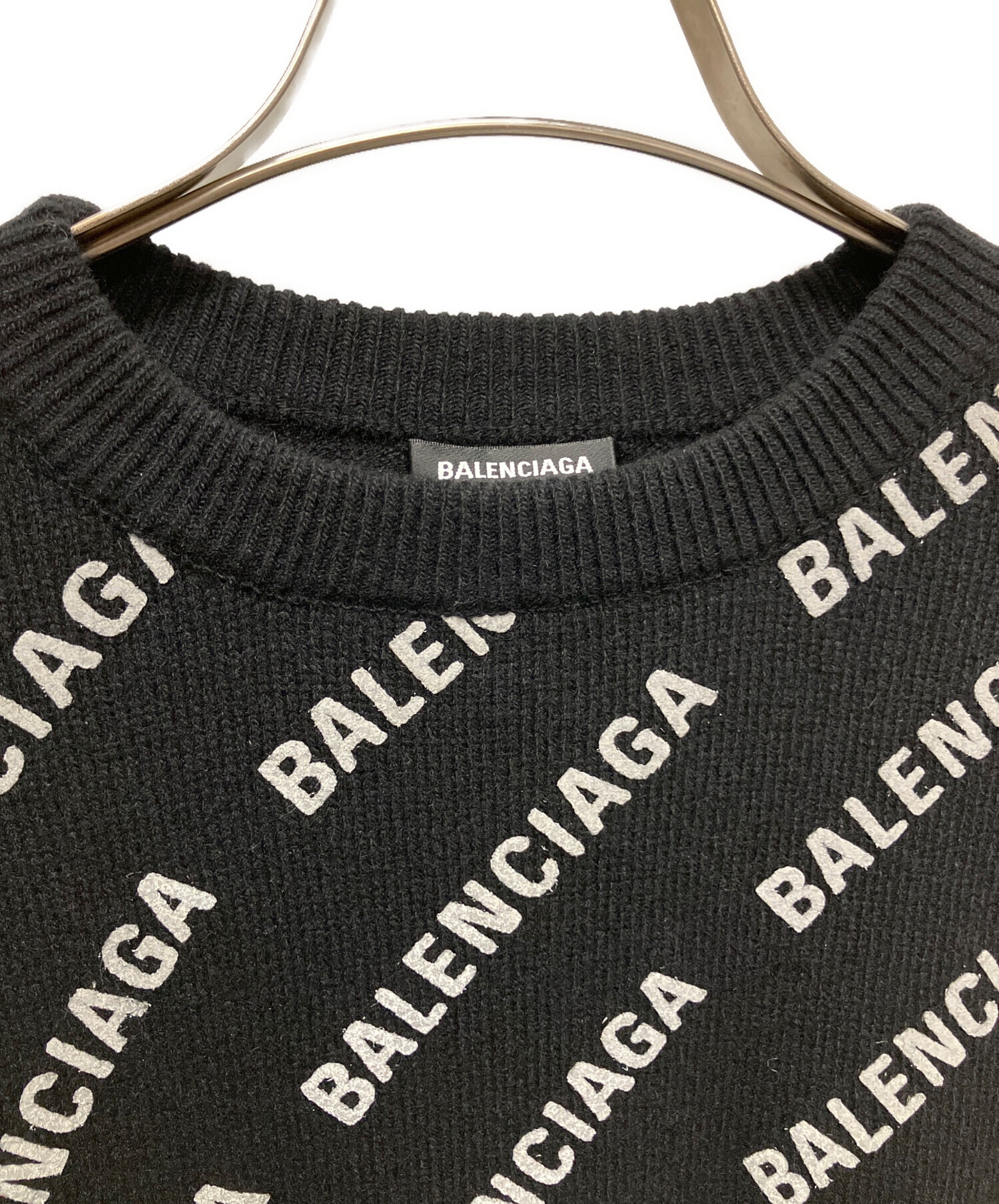 中古・古着通販】BALENCIAGA (バレンシアガ) オールオーバーロゴニット
