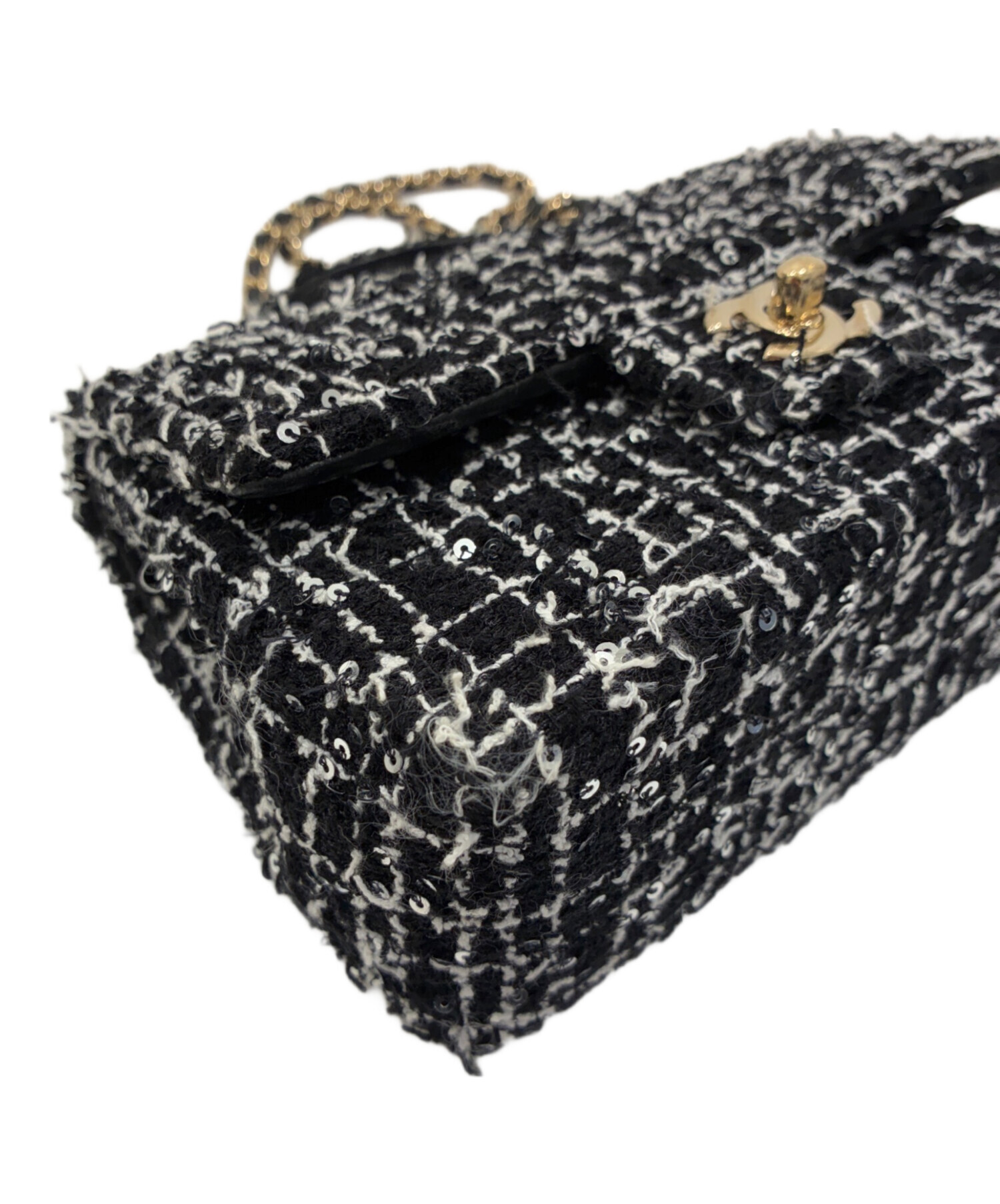 中古・古着通販】CHANEL (シャネル) トップハンドルツイードチェーン