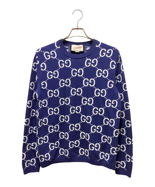 中古・古着通販】GUCCI (グッチ) GGウールジャガードセーター パープル
