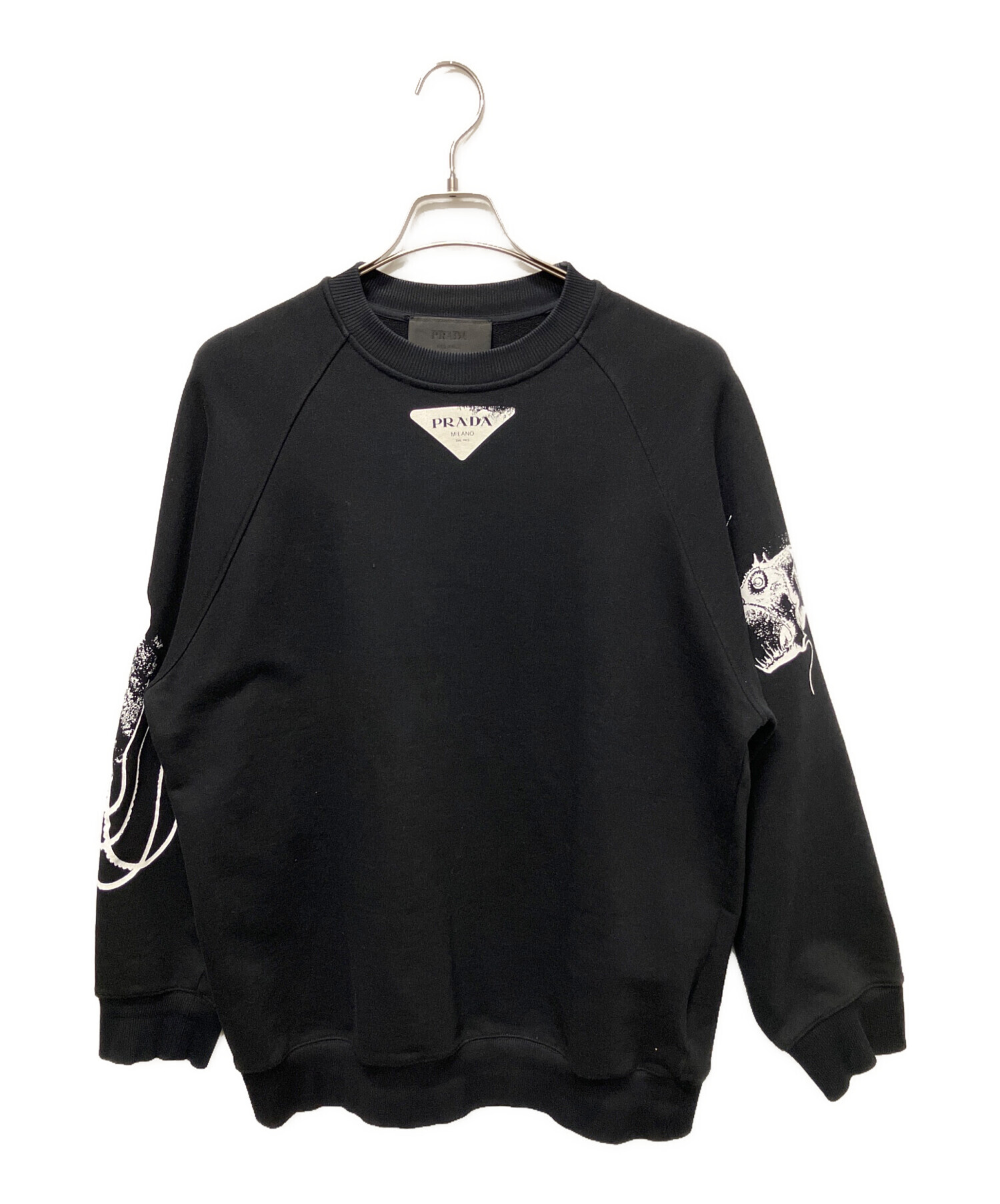 中古・古着通販】PRADA (プラダ) プレートロゴスウェット ブラック