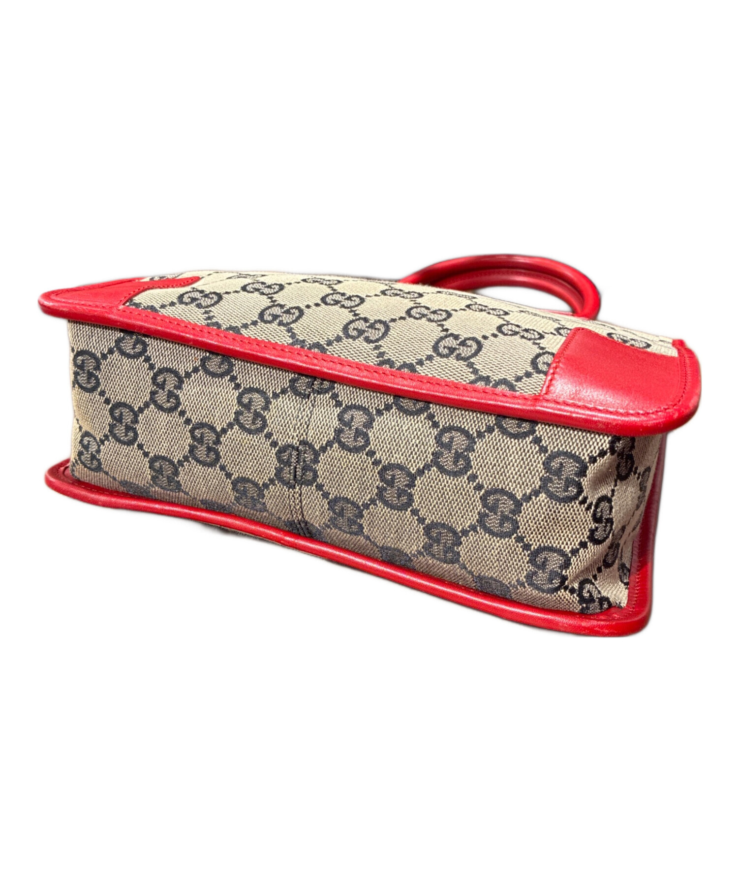 中古・古着通販】GUCCI (グッチ) ハンドバッグ ベージュ×レッド