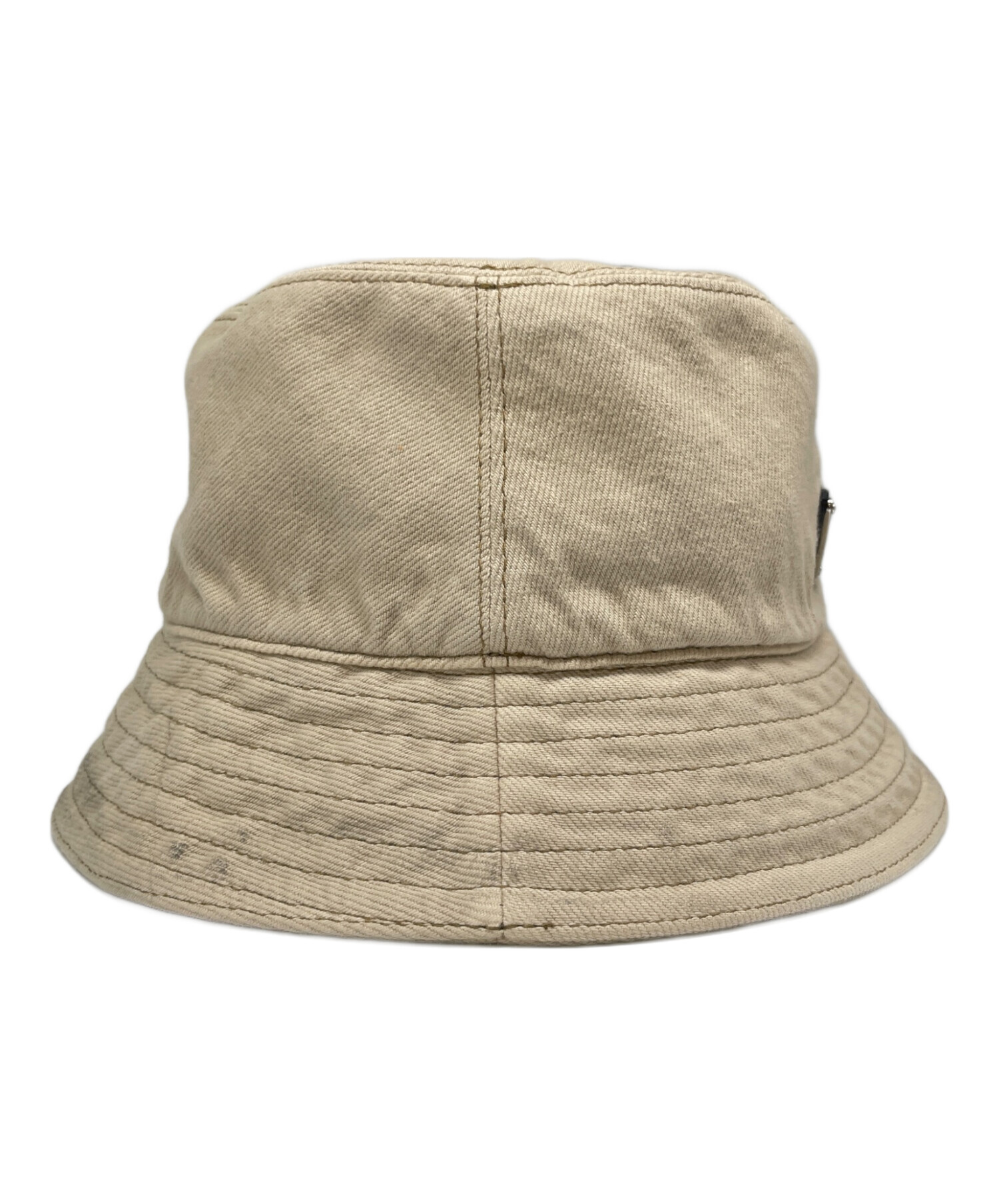 中古・古着通販】PRADA (プラダ) ロゴプレートバケットハット ベージュ