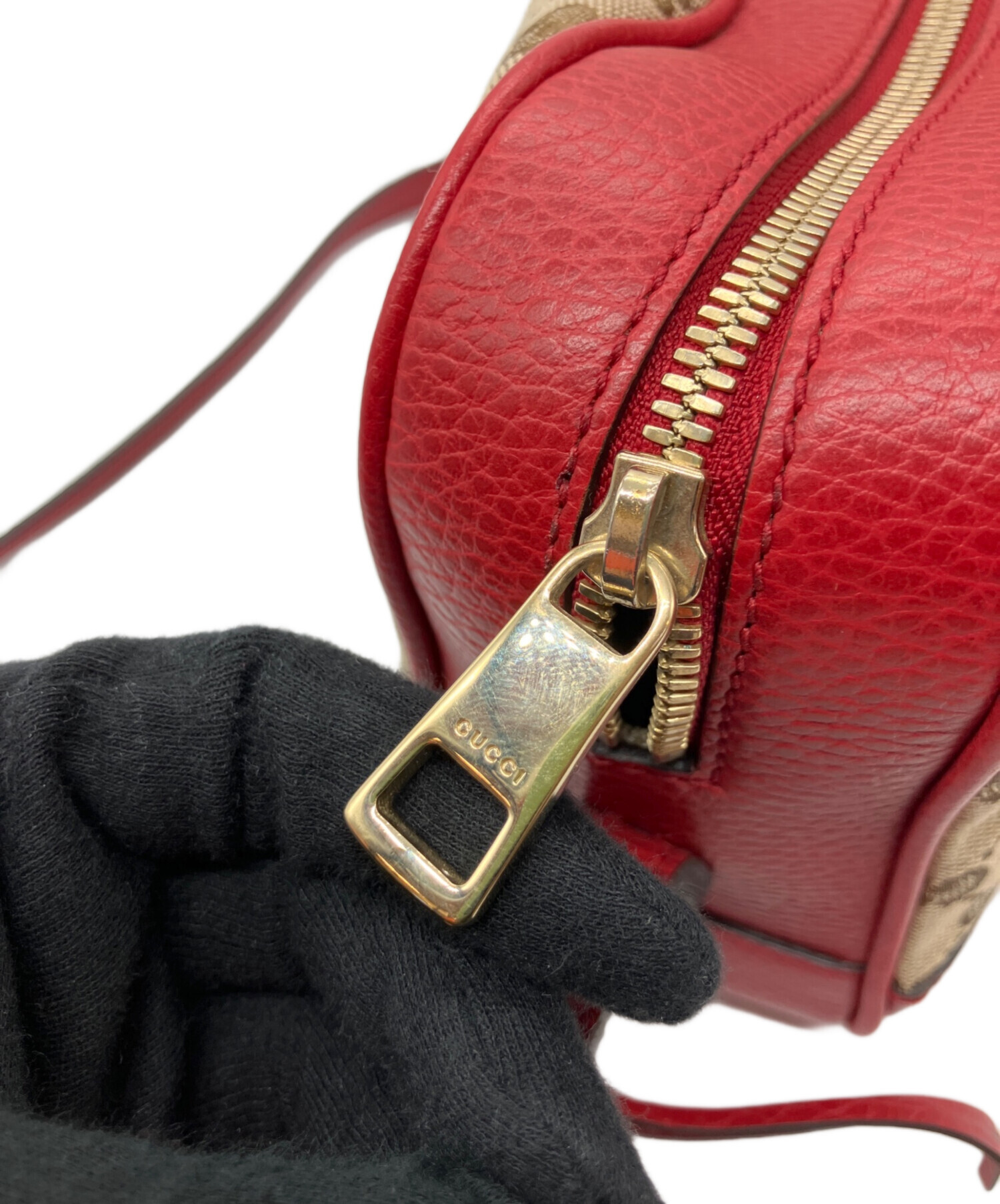 中古・古着通販】GUCCI (グッチ) ショルダーバッグ ブラウン×レッド