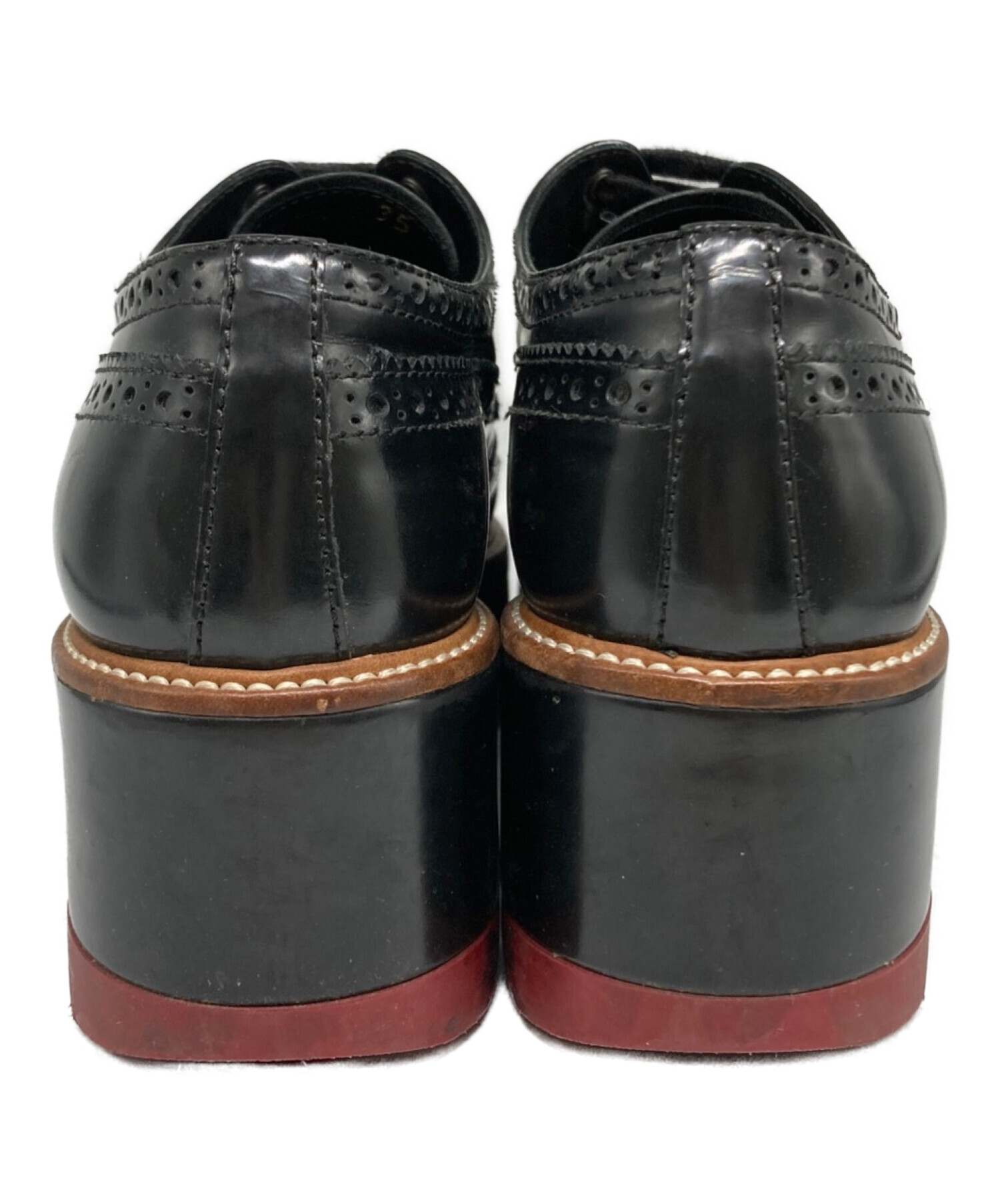 中古・古着通販】PRADA (プラダ) 厚底ウィングチップシューズ ブラック