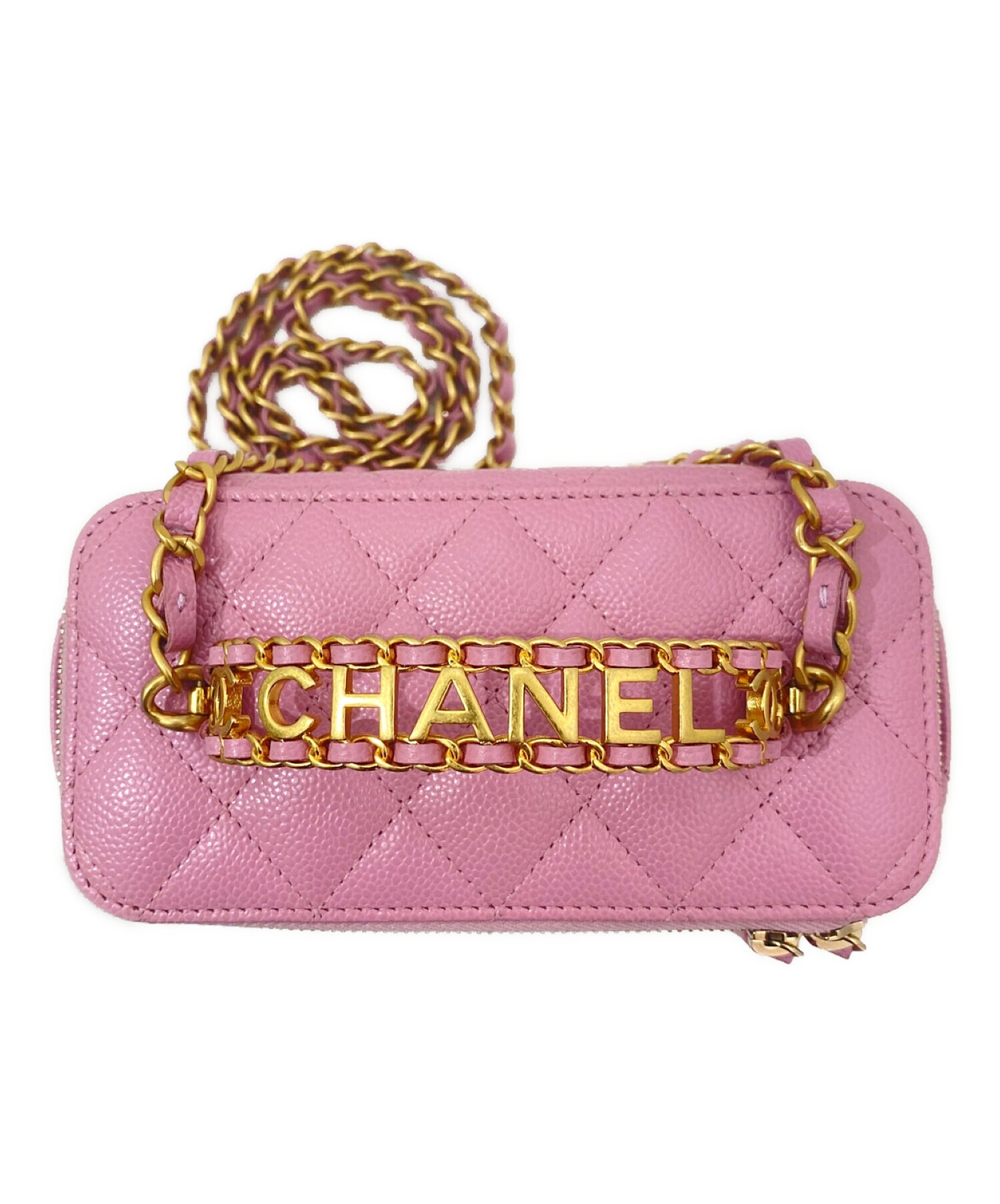 中古・古着通販】CHANEL (シャネル) チェーンショルダーバニティバッグ