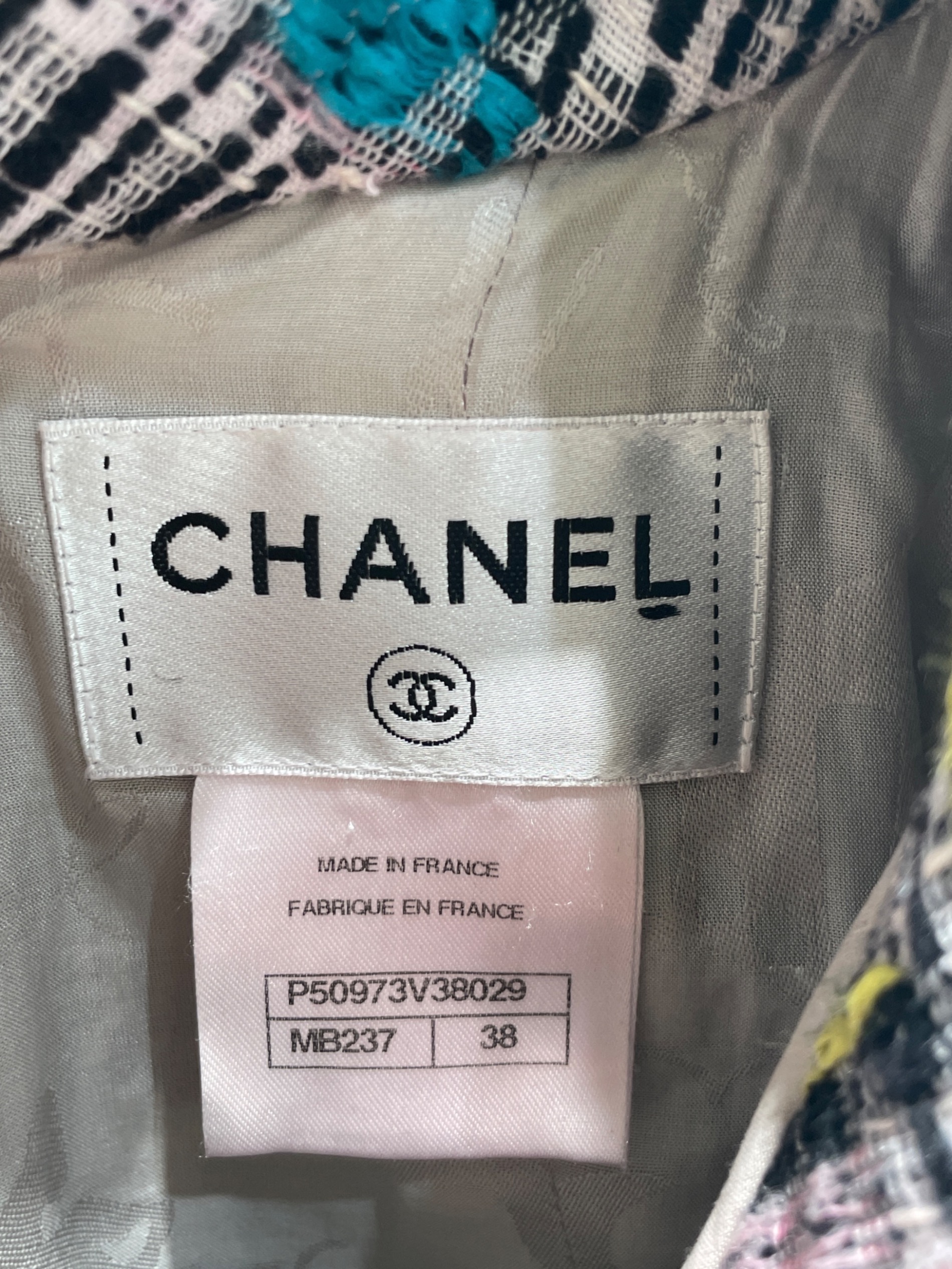 中古・古着通販】CHANEL (シャネル) マルチカラーツイードワンピース