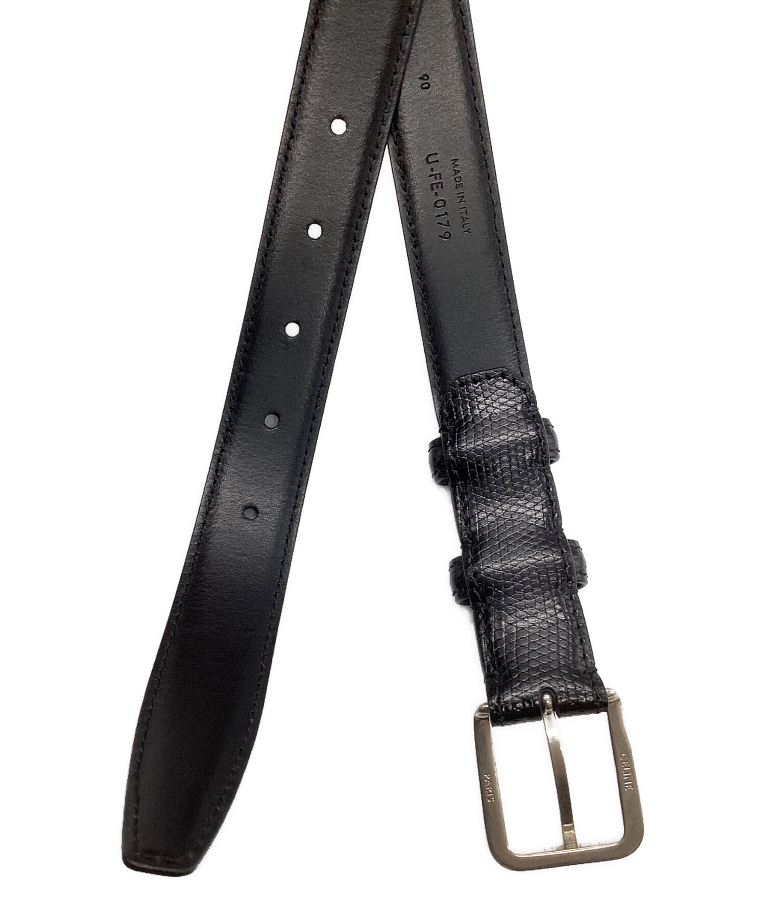 中古・古着通販】CELINE (セリーヌ) レザーベルト ブラック サイズ