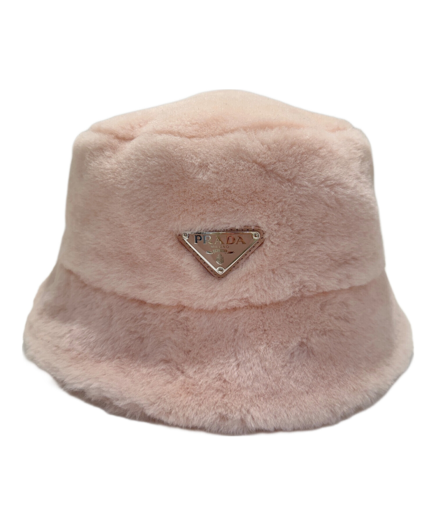 中古・古着通販】PRADA (プラダ) ファーバケットハット ライトピンク