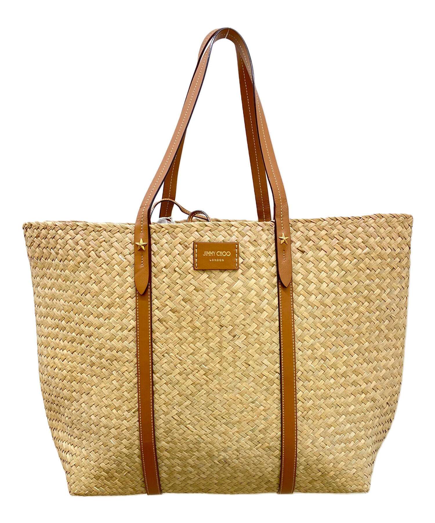 中古・古着通販】JIMMY CHOO (ジミーチュウ) RAFFIA TOTE かごバッグ