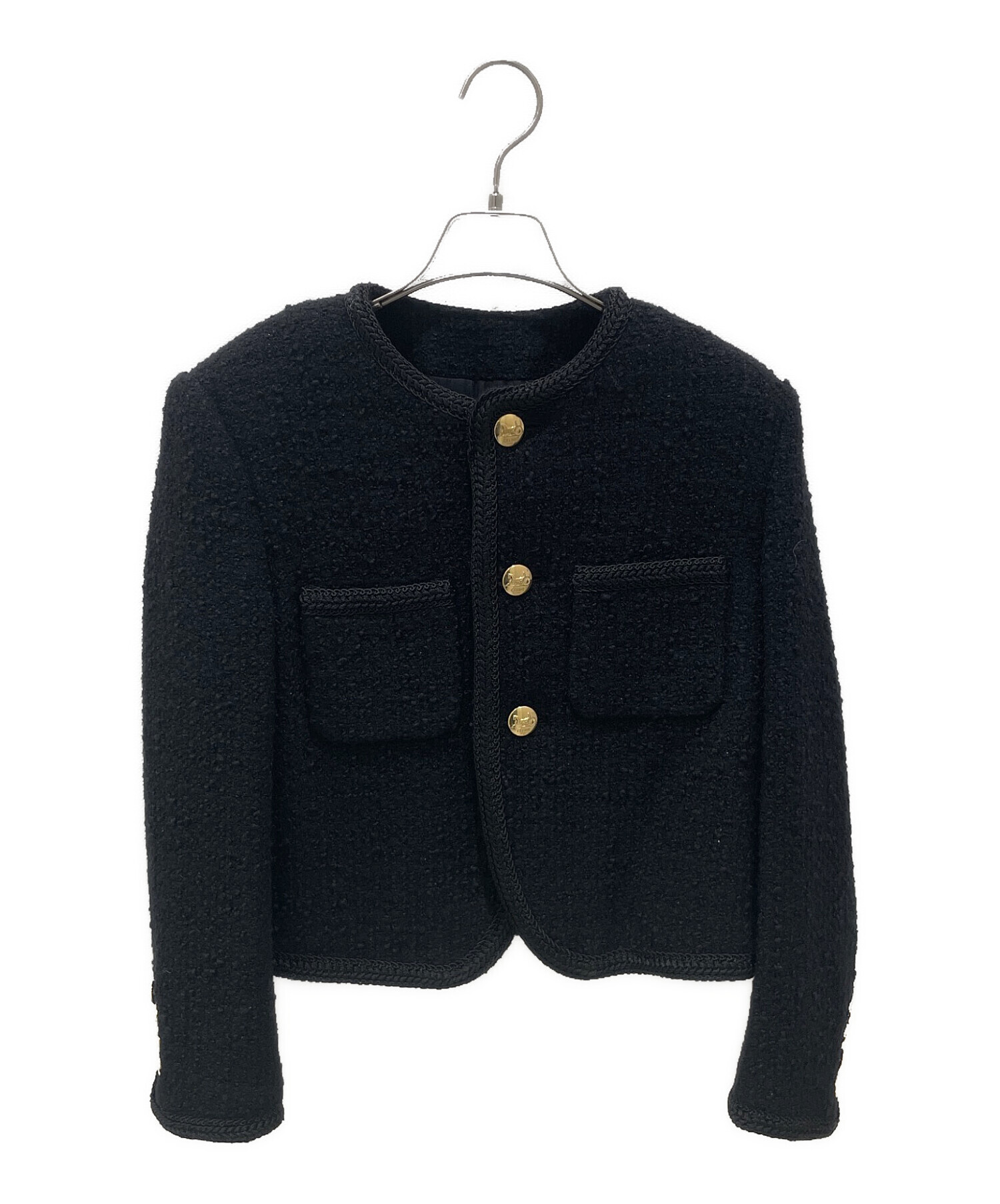 中古・古着通販】CELINE (セリーヌ) ツイードジャケット ブラック