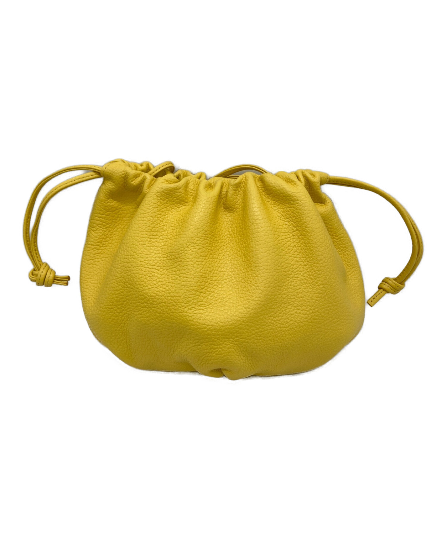 中古・古着通販】AYAKO (アヤコ) レザー巾着ショルダーバッグ イエロー