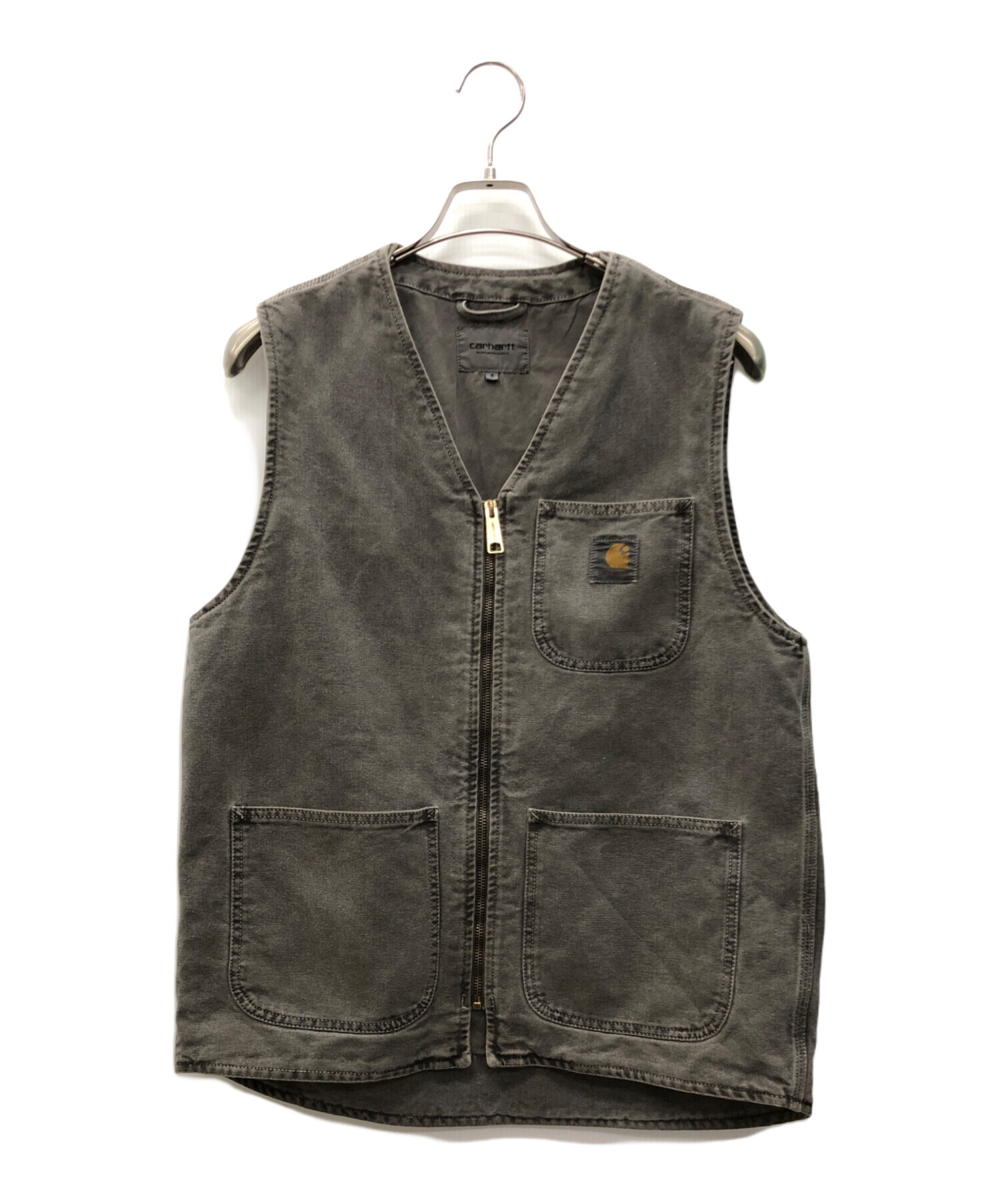 中古・古着通販】CarHartt (カーハート) デニムベスト グレー サイズ:S
