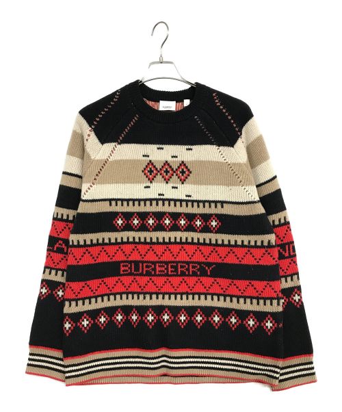 中古・古着通販】BURBERRY (バーバリー) 総柄ロゴカシミアニット