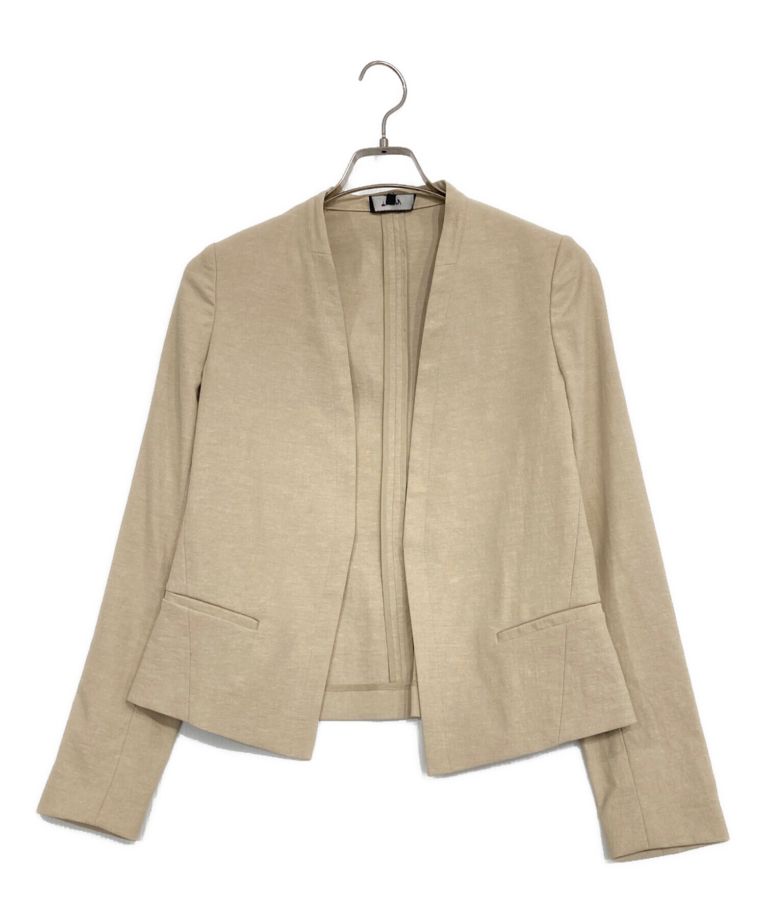 中古・古着通販】theory (セオリー) ノーカラージャケット ベージュ