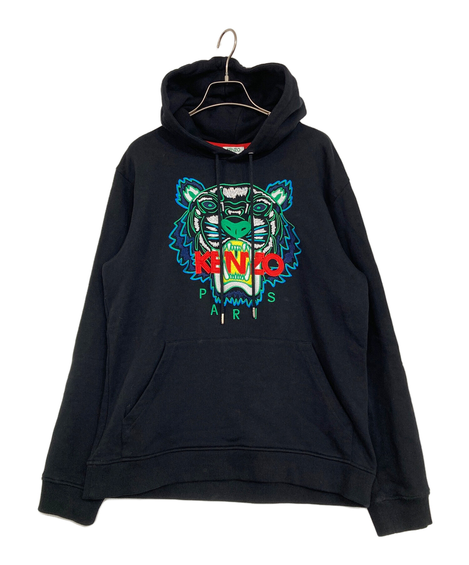 中古・古着通販】KENZO (ケンゾー) タイガー刺繍パーカー ブラック