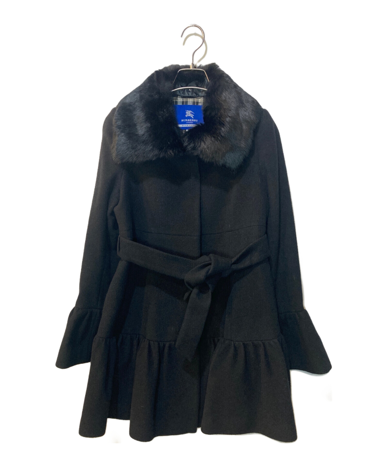 極美品♪BURBERRY BLUE LABEL♪2wayファーウールコート L 極美品
