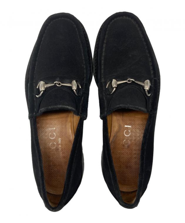 中古・古着通販】GUCCI (グッチ) ホースビットローファー ブラック
