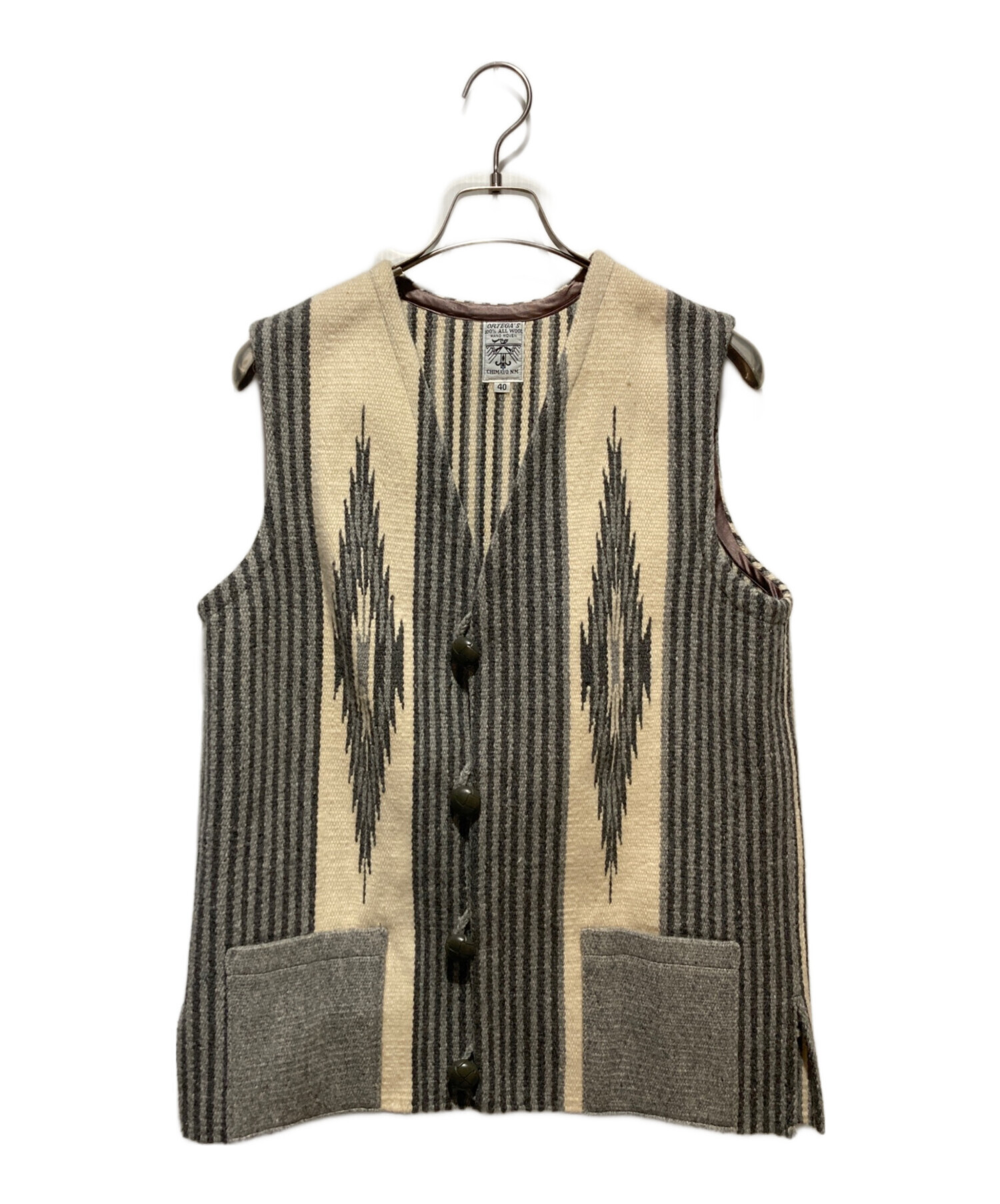 中古・古着通販】ORTEGA's (オルテガ) ストライプ柄 チマヨ ベスト