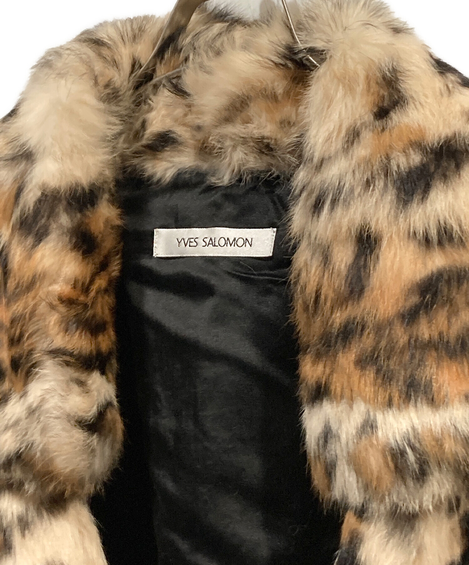 中古・古着通販】yves salomon (イヴサロモン) レオパード柄ラビット
