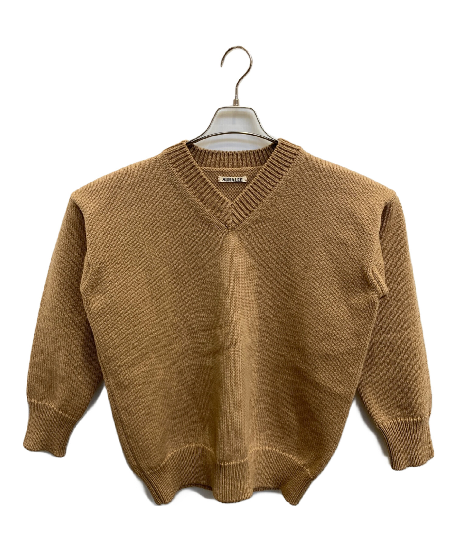 中古・古着通販】AURALEE (オーラリー) Vネックニット ベージュ サイズ