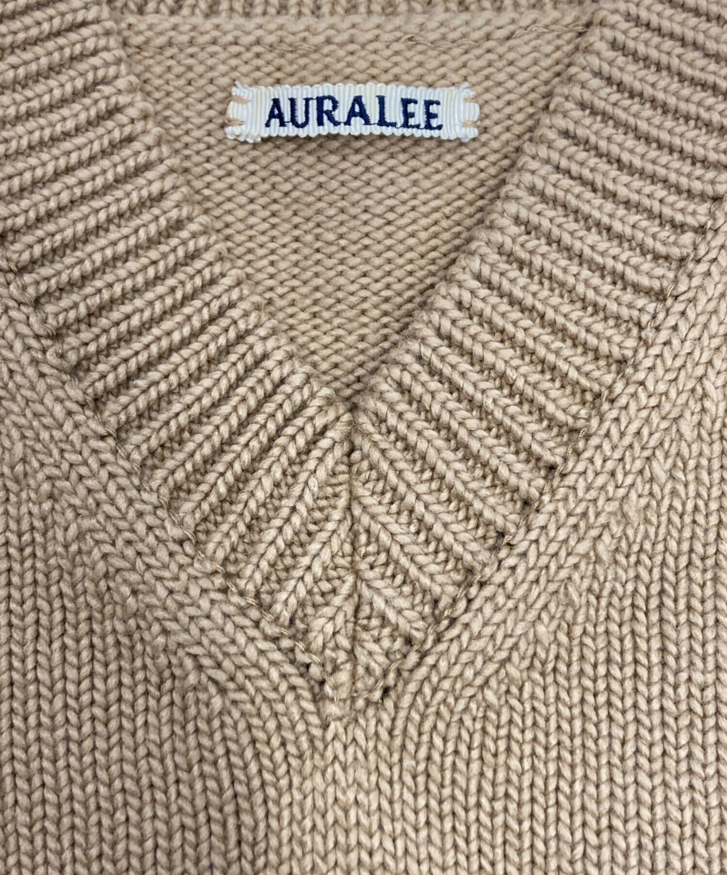 中古・古着通販】AURALEE (オーラリー) Vネックニット ベージュ サイズ