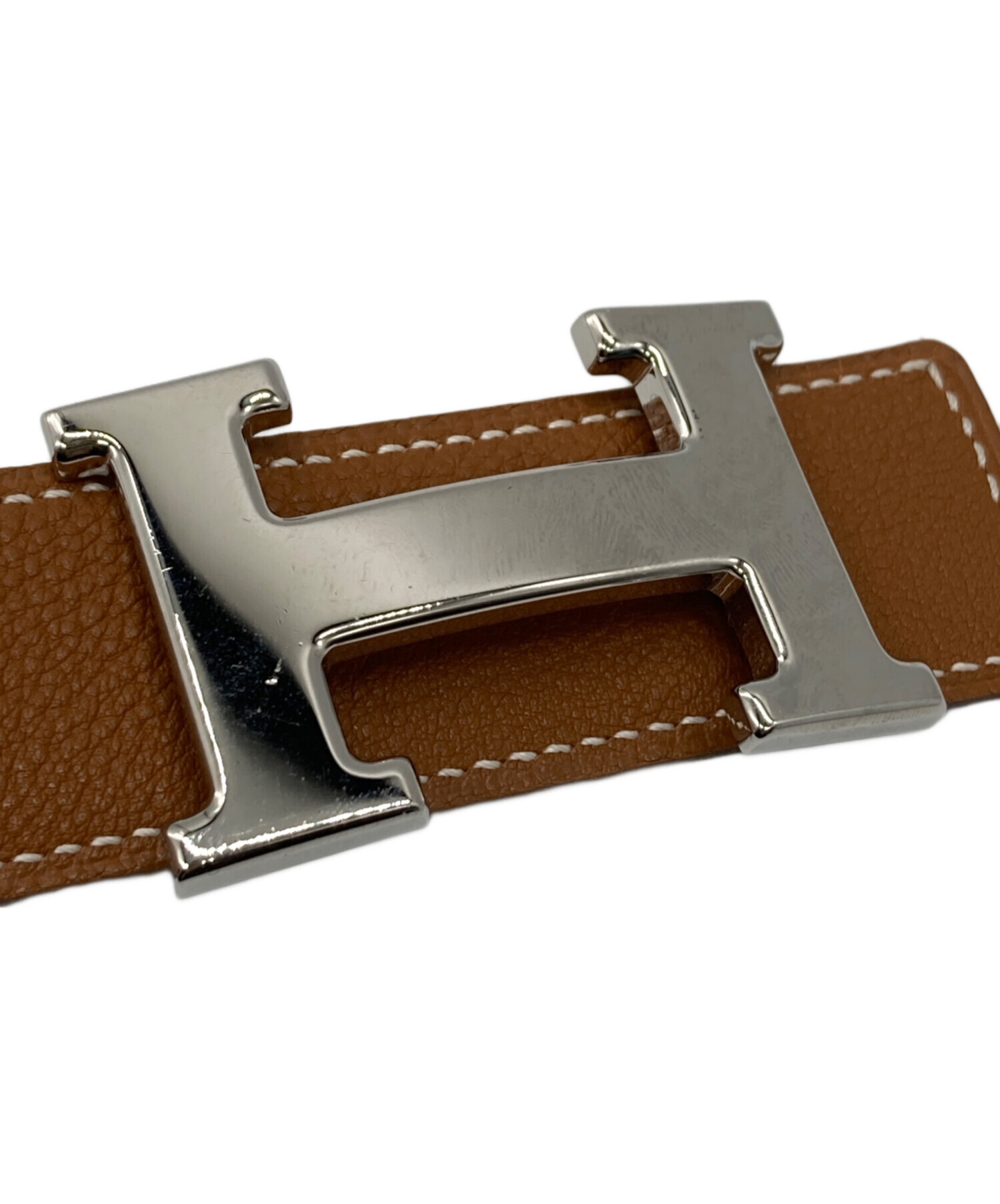 中古・古着通販】HERMES (エルメス) Hバックルレザーベルト ブラウン