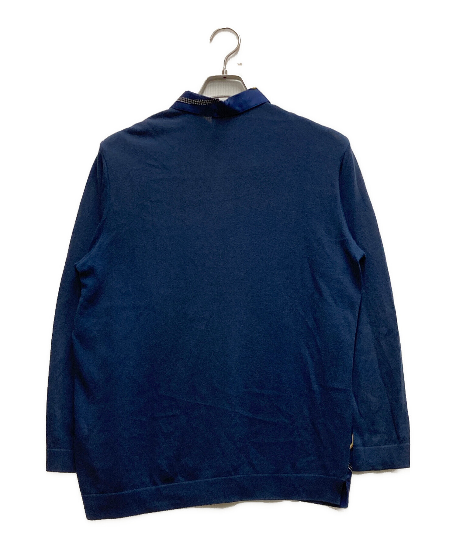 中古・古着通販】HERMES (エルメス) シルクスカーフ切替ニットシャツ