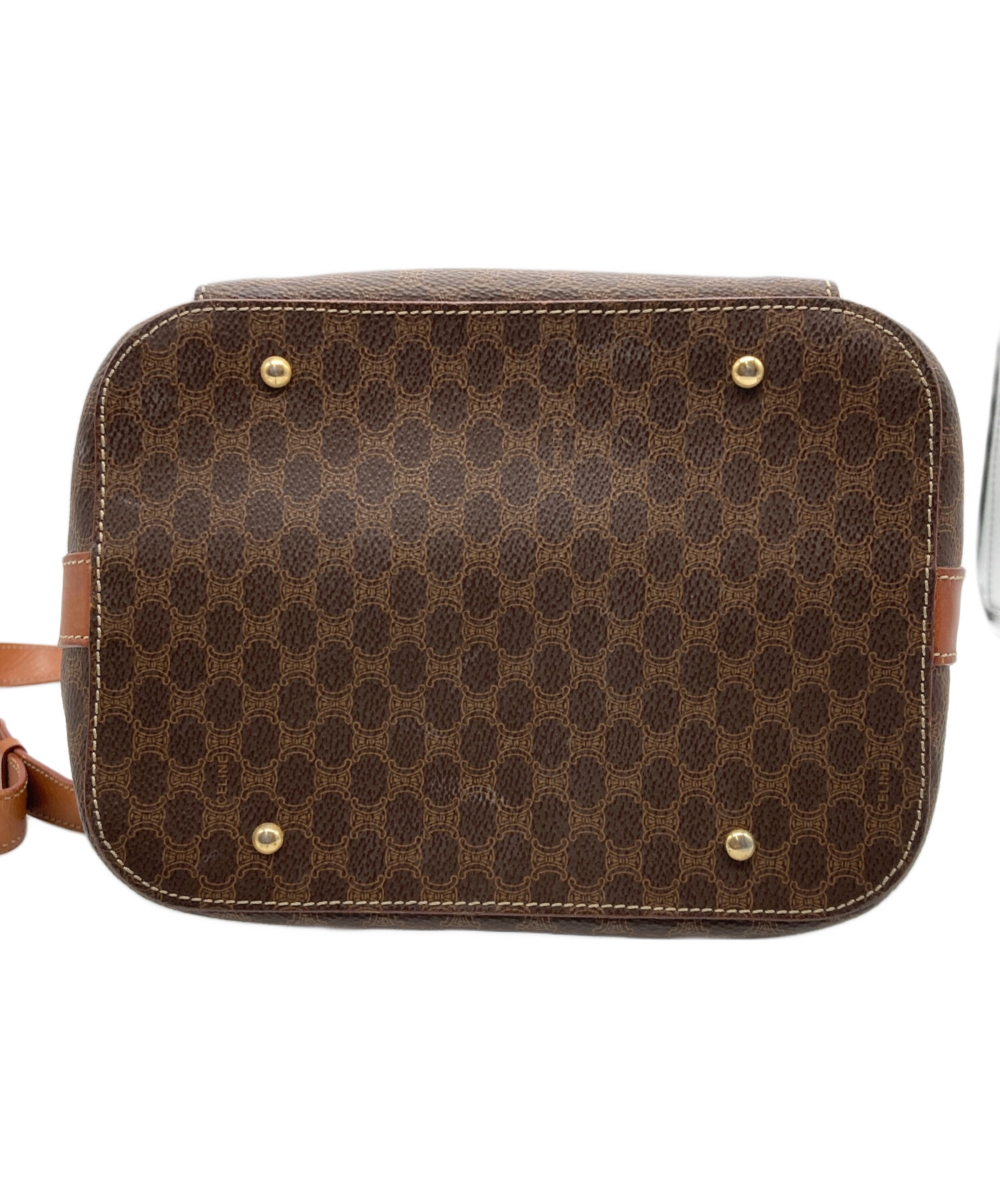 中古・古着通販】CELINE (セリーヌ) マカダム柄巾着ショルダーバッグ