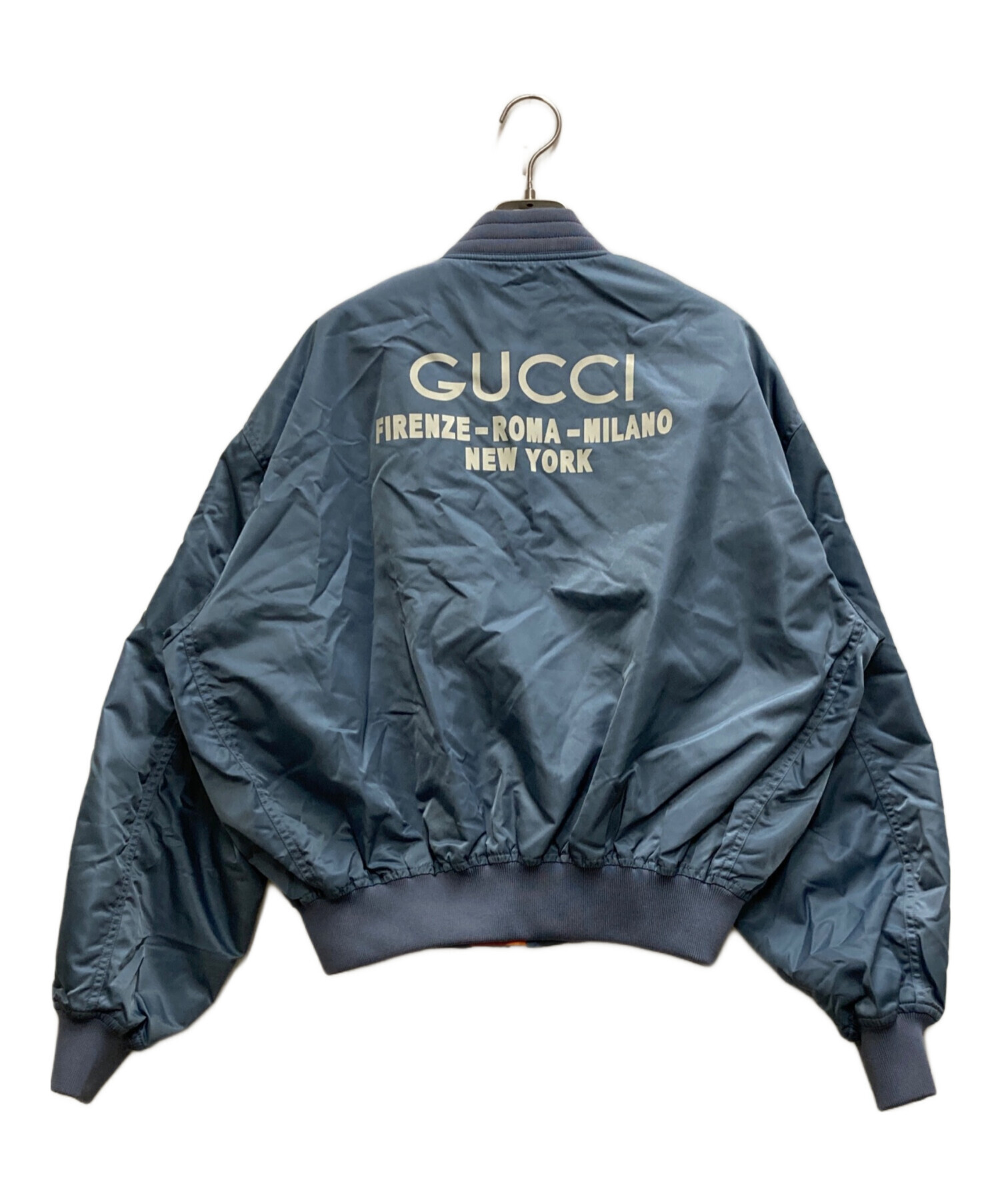 中古・古着通販】GUCCI (グッチ) バックロゴボンバージャケット ブルー