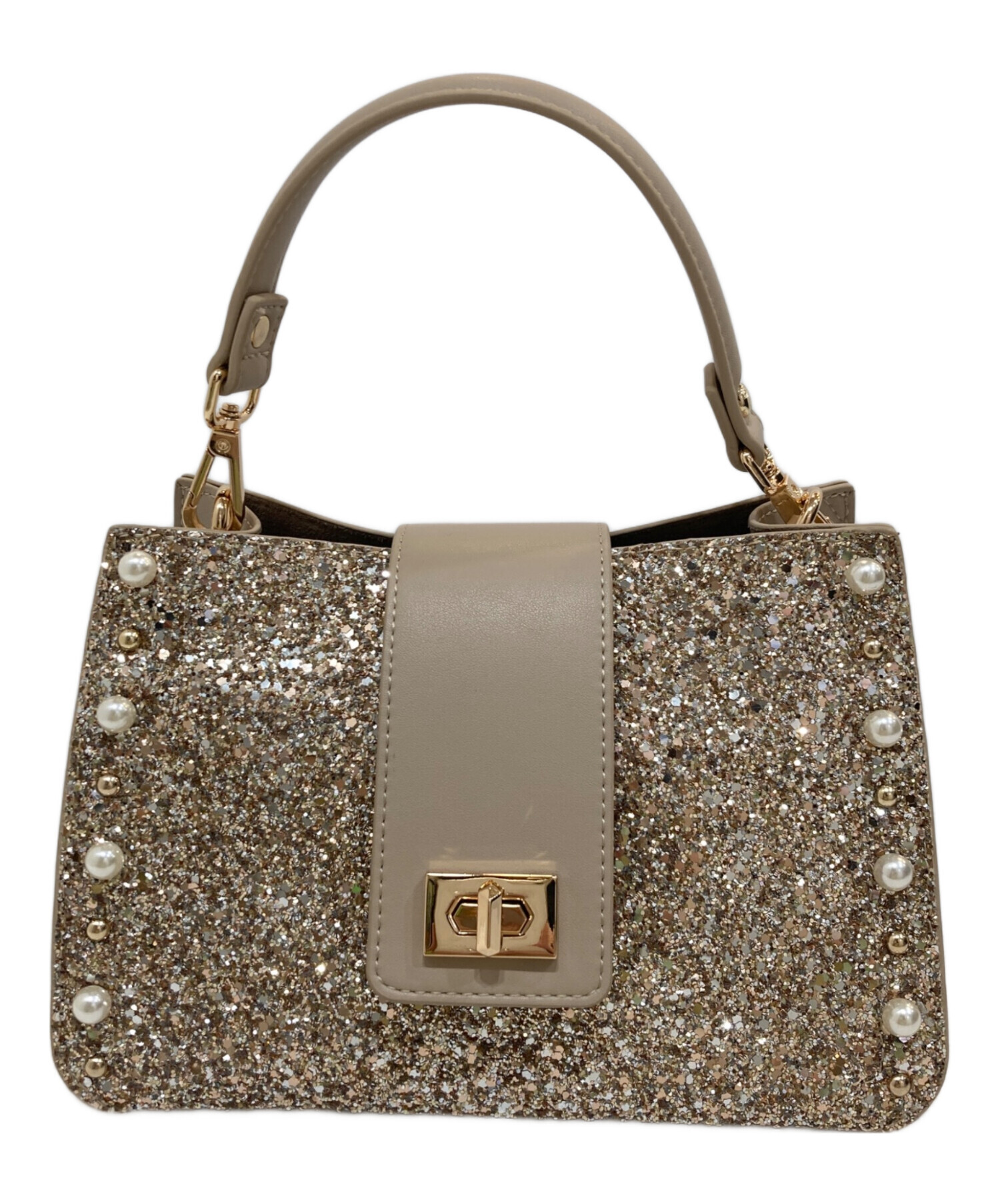 中古・古着通販】DIANA (ダイアナ) キラキラグリッターBAG ベージュ