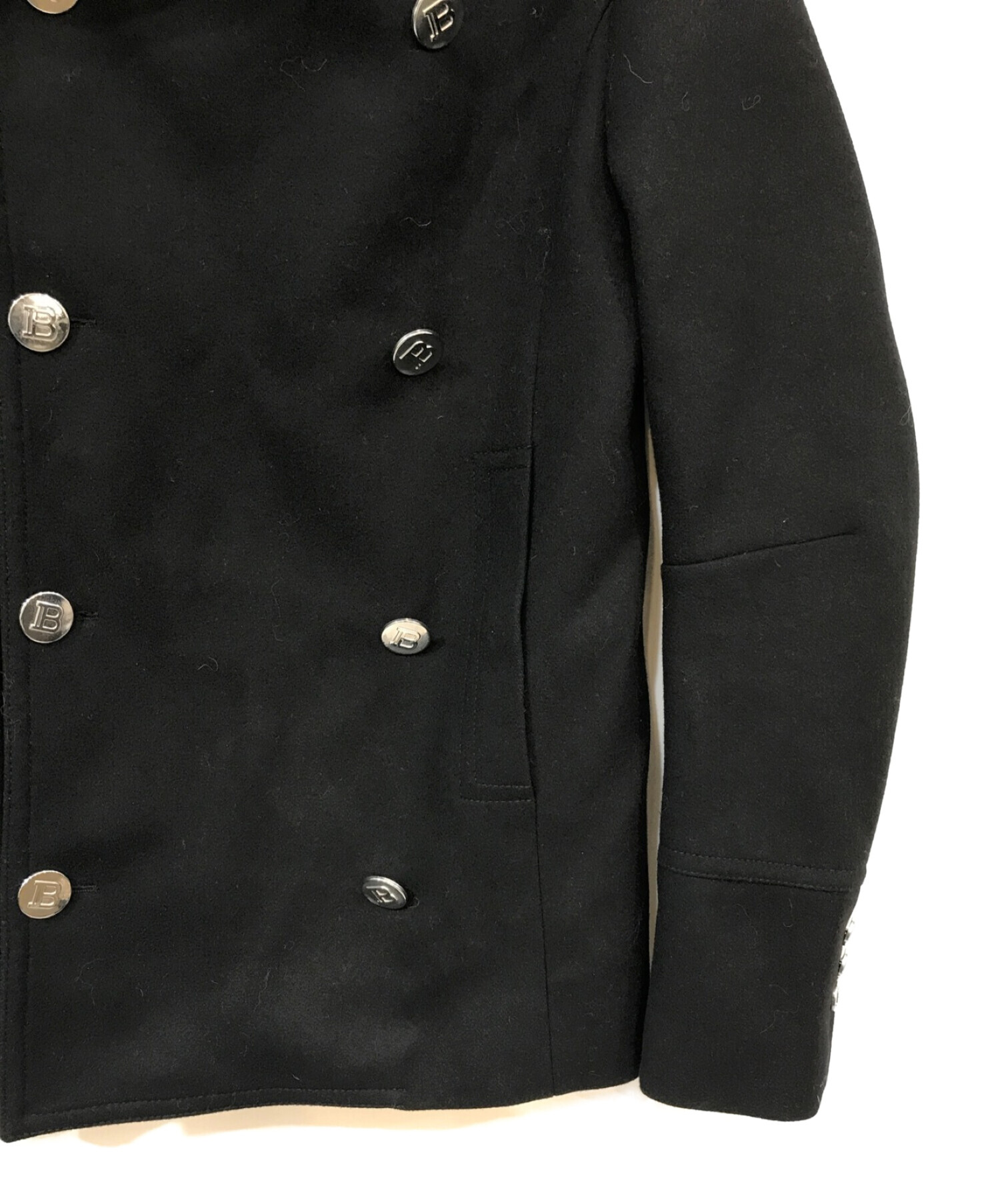 中古・古着通販】BALMAIN (バルマン) Bボタンフード付きウールダブル