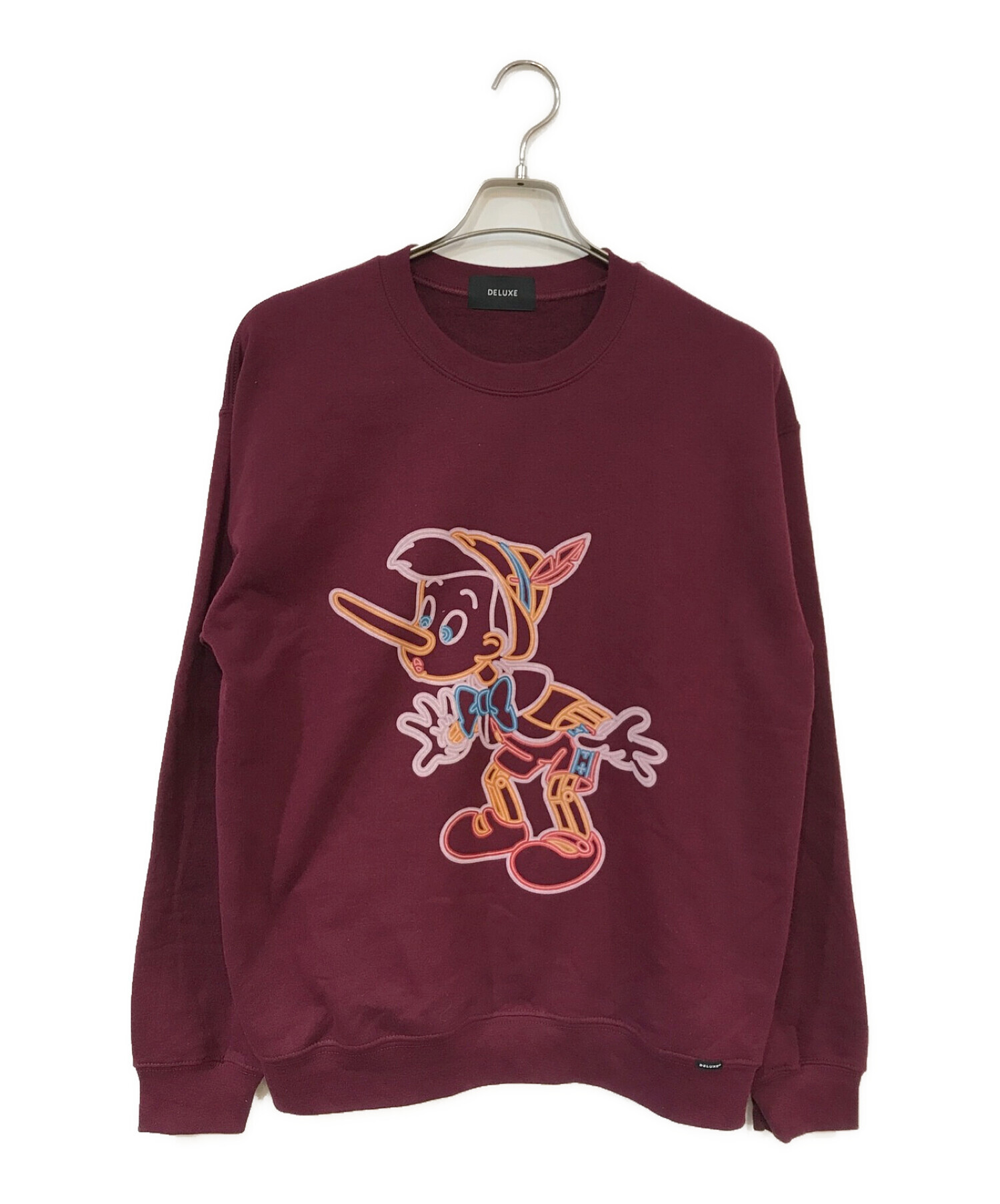 中古・古着通販】DELUXE (デラックス) プリントスウェット ワイン