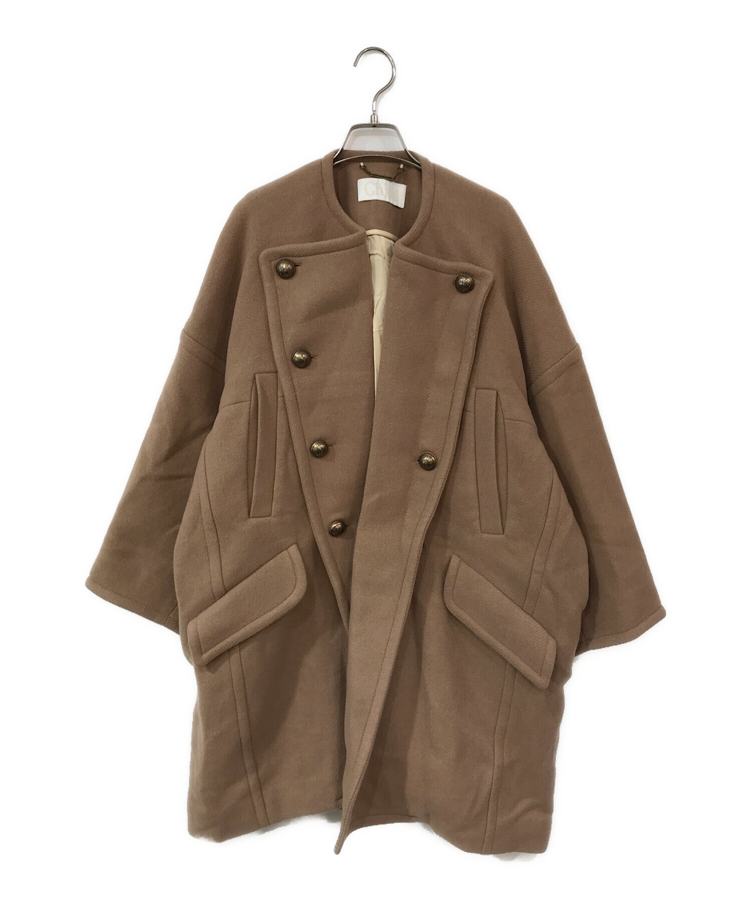 中古・古着通販】Chloe (クロエ) バルキーウールコート ブラウン