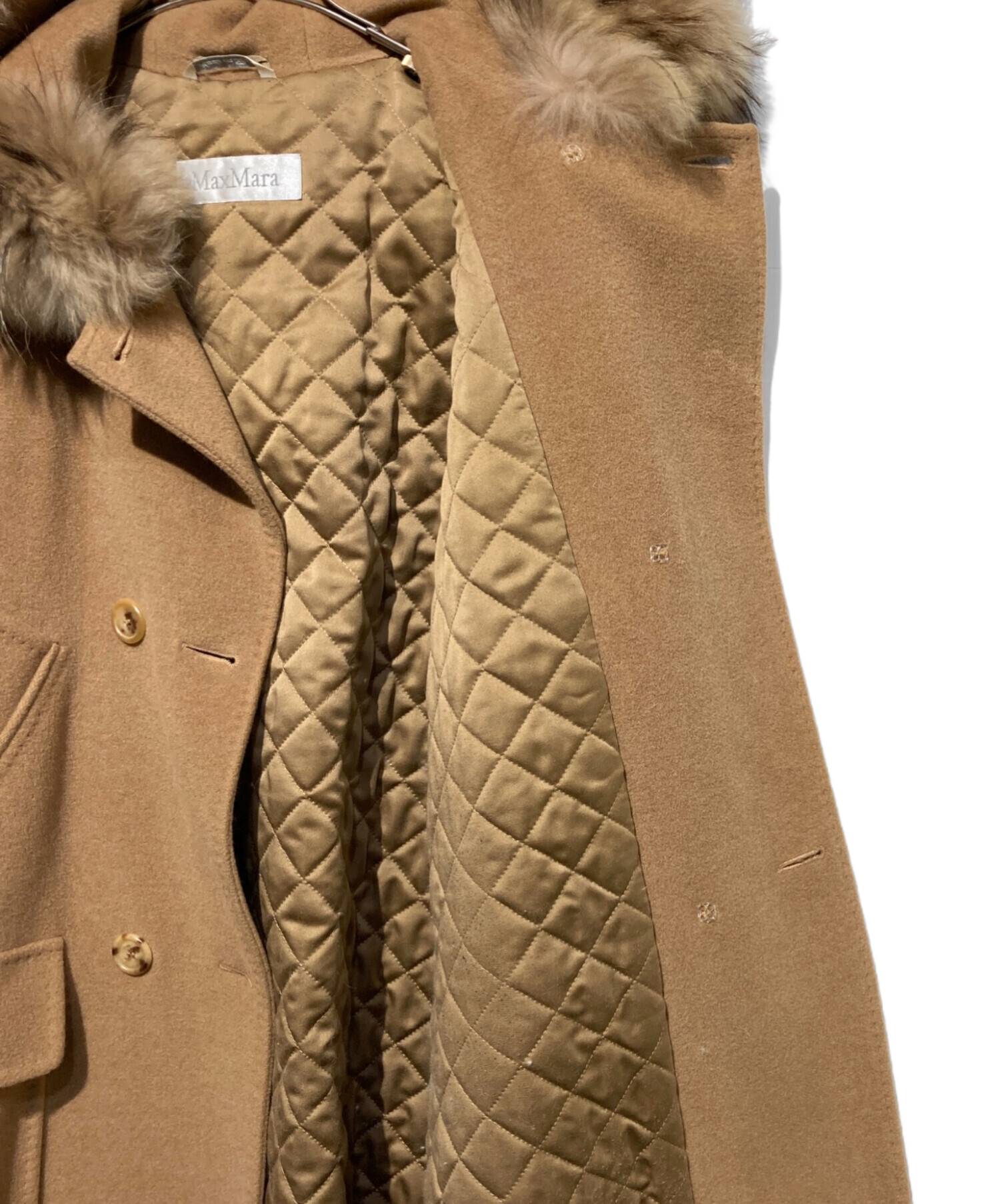 中古・古着通販】MaxMara (マックスマーラ) キャメルファーコート