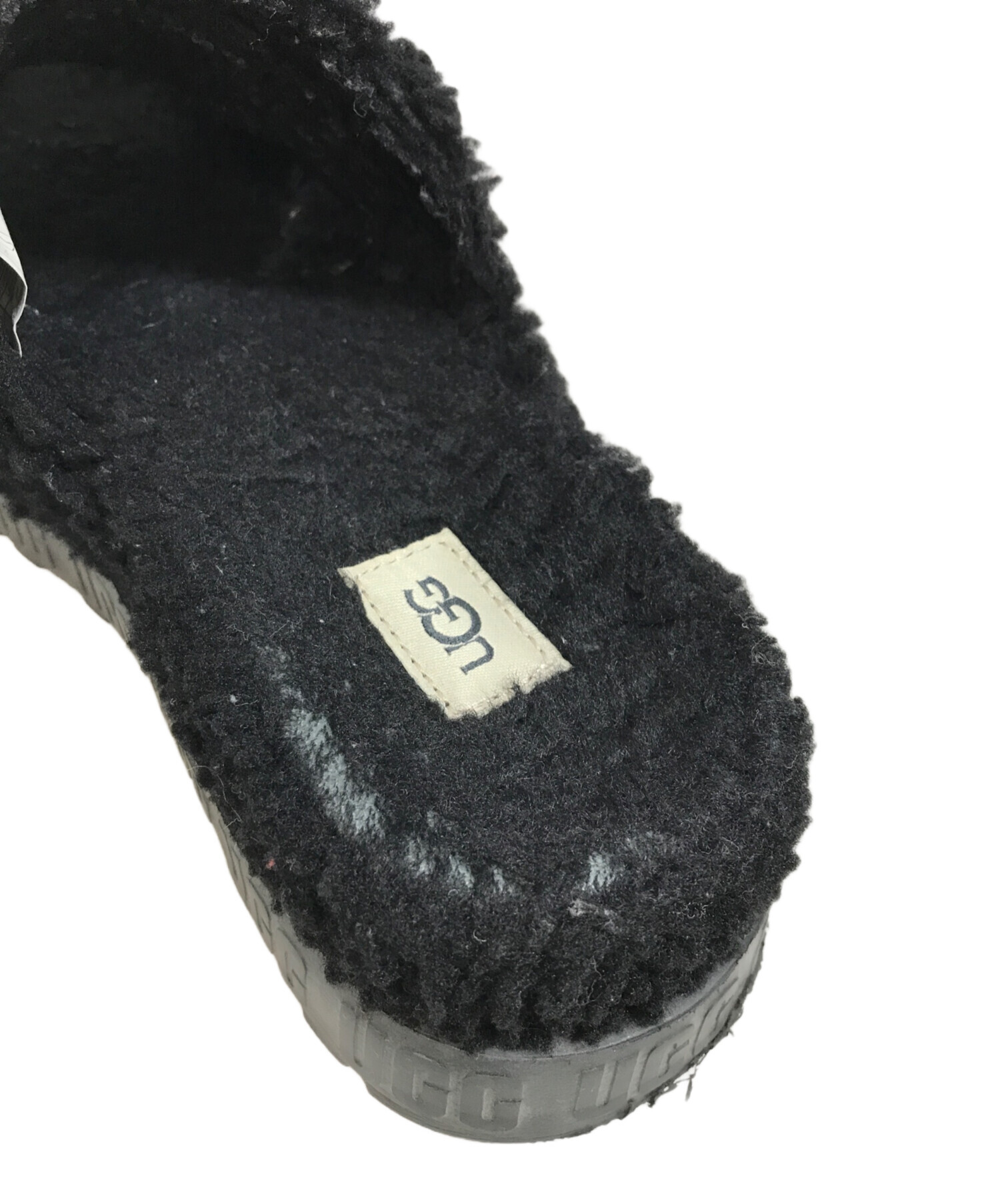 中古・古着通販】UGG (アグ) ファーサンダル ブラック サイズ:25