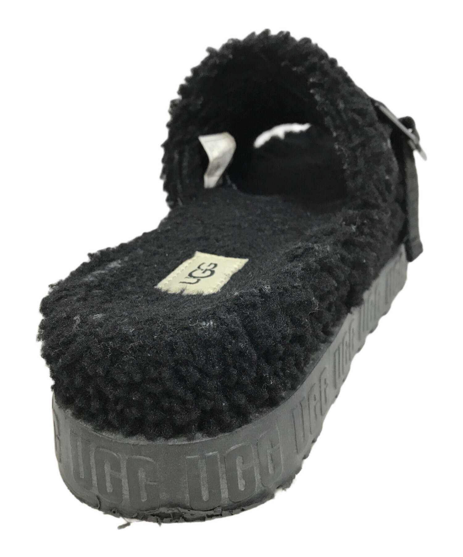 中古・古着通販】UGG (アグ) ファーサンダル ブラック サイズ:25