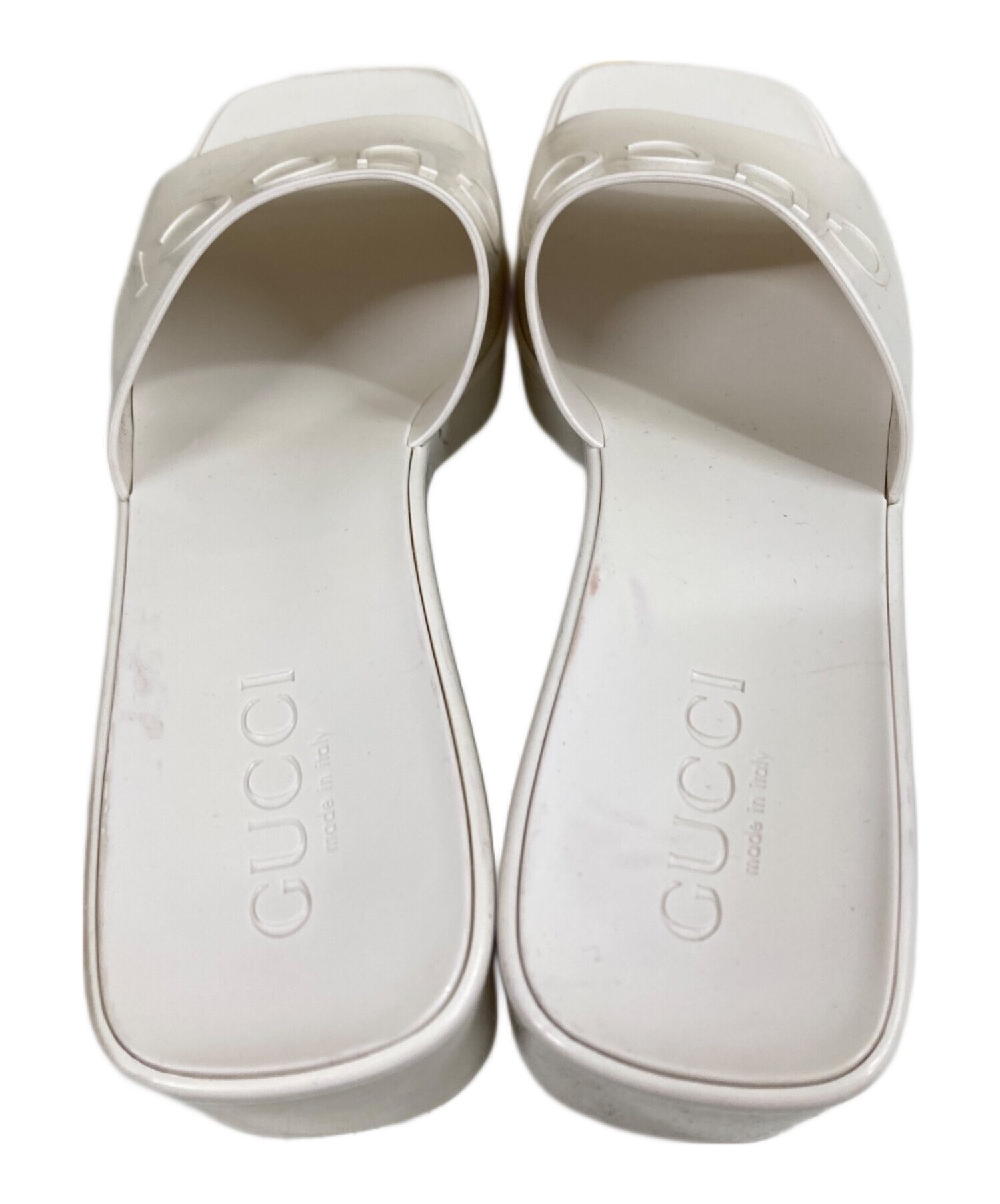 中古・古着通販】GUCCI (グッチ) ラバースライドサンダル ホワイト