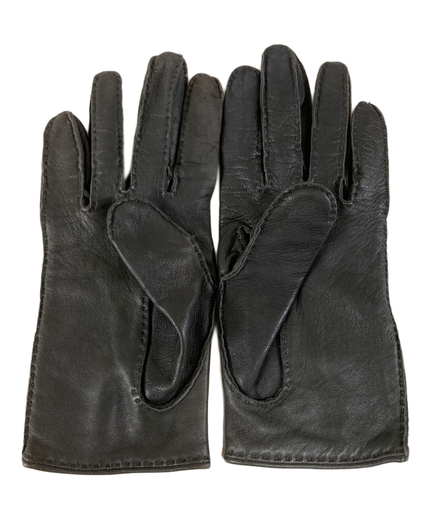 中古・古着通販】HERMES (エルメス) レザーグローブ ブラック