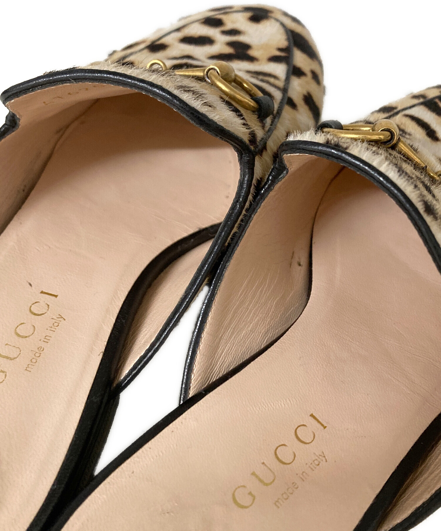 中古・古着通販】GUCCI (グッチ) レオパード柄 ホースビット ハラコ