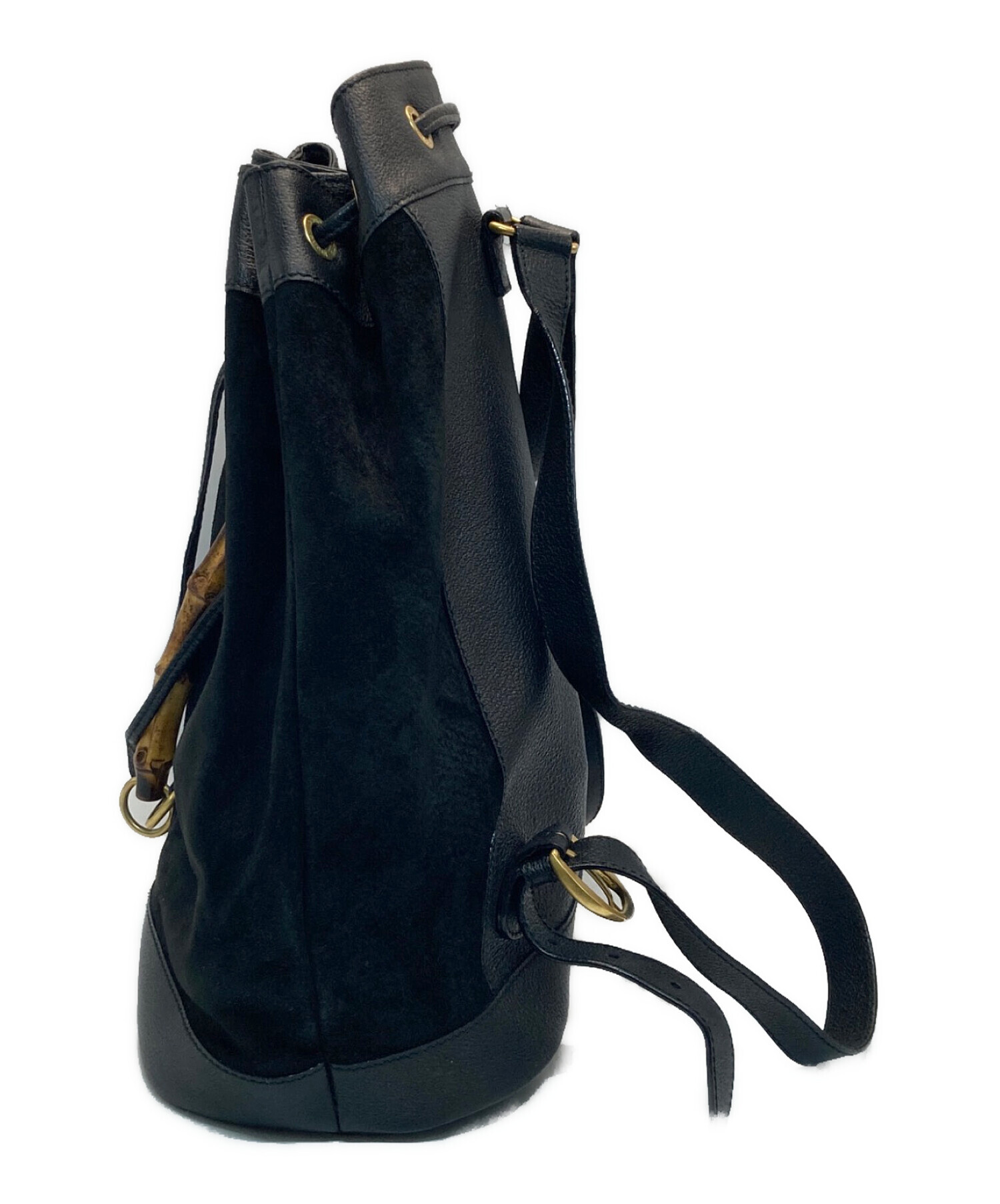 中古・古着通販】GUCCI (グッチ) バンブー スエード 巾着リュック