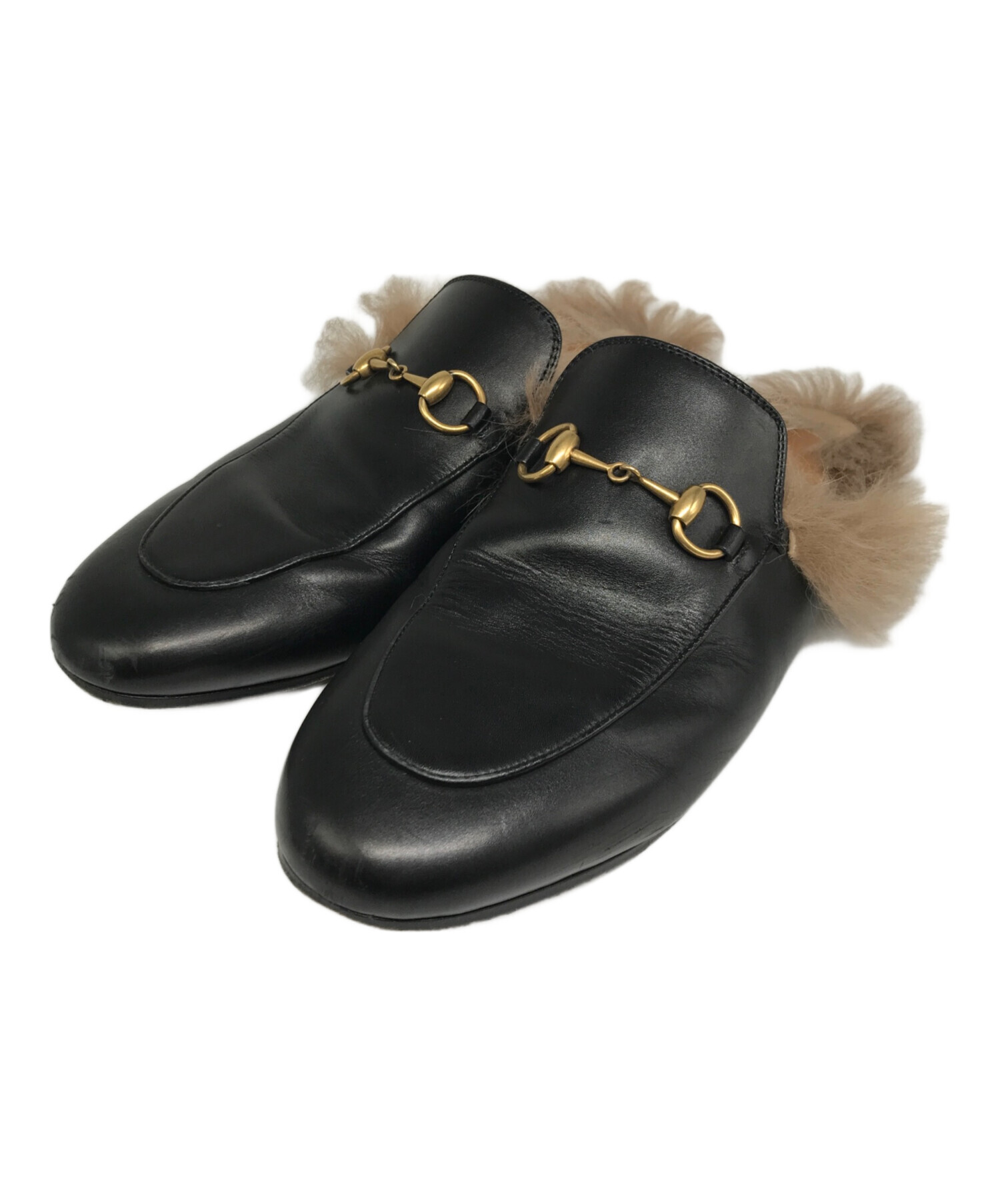 中古・古着通販】GUCCI (グッチ) ホースビットファーサンダル ブラウン