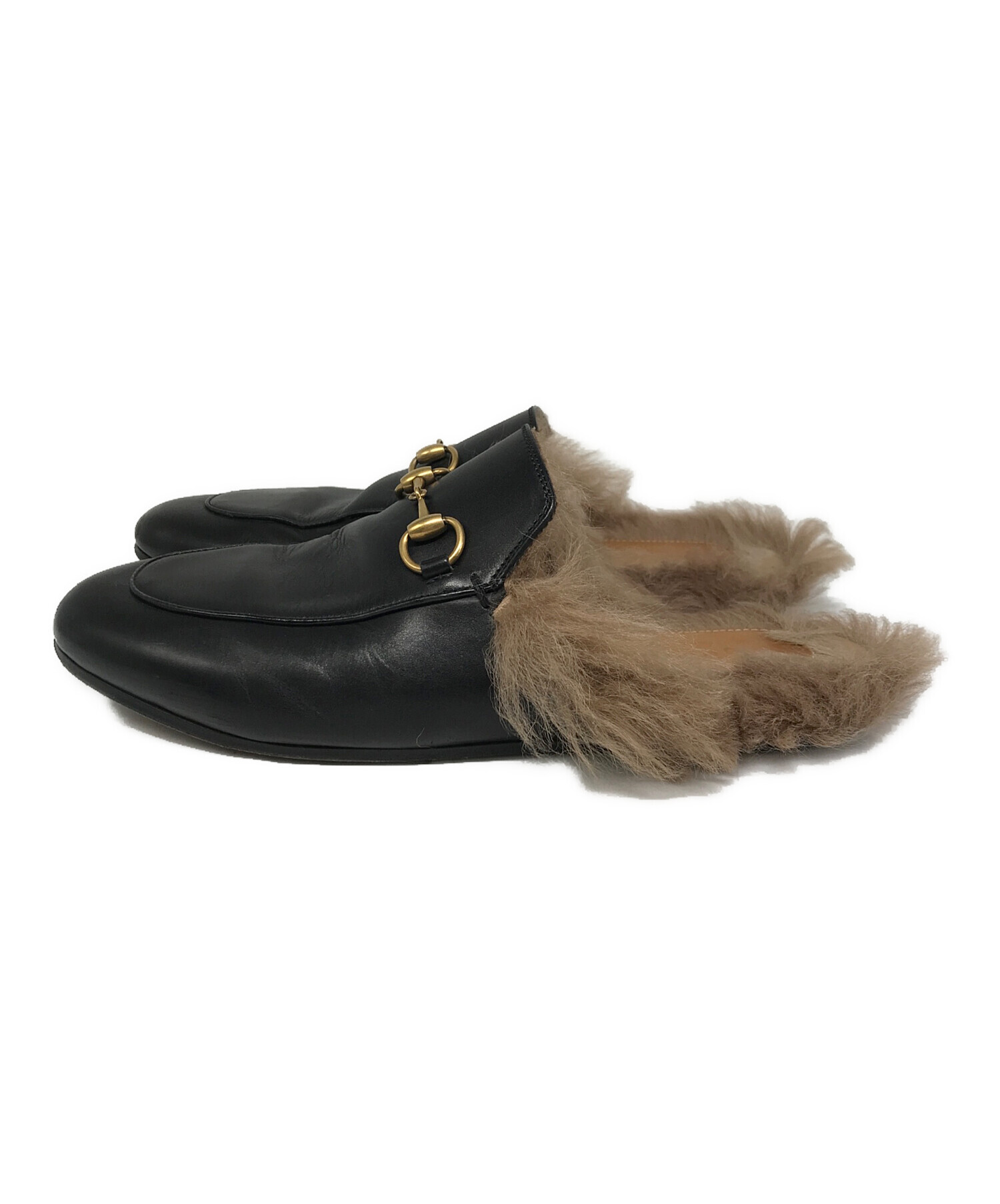 中古・古着通販】GUCCI (グッチ) ホースビットファーサンダル ブラウン