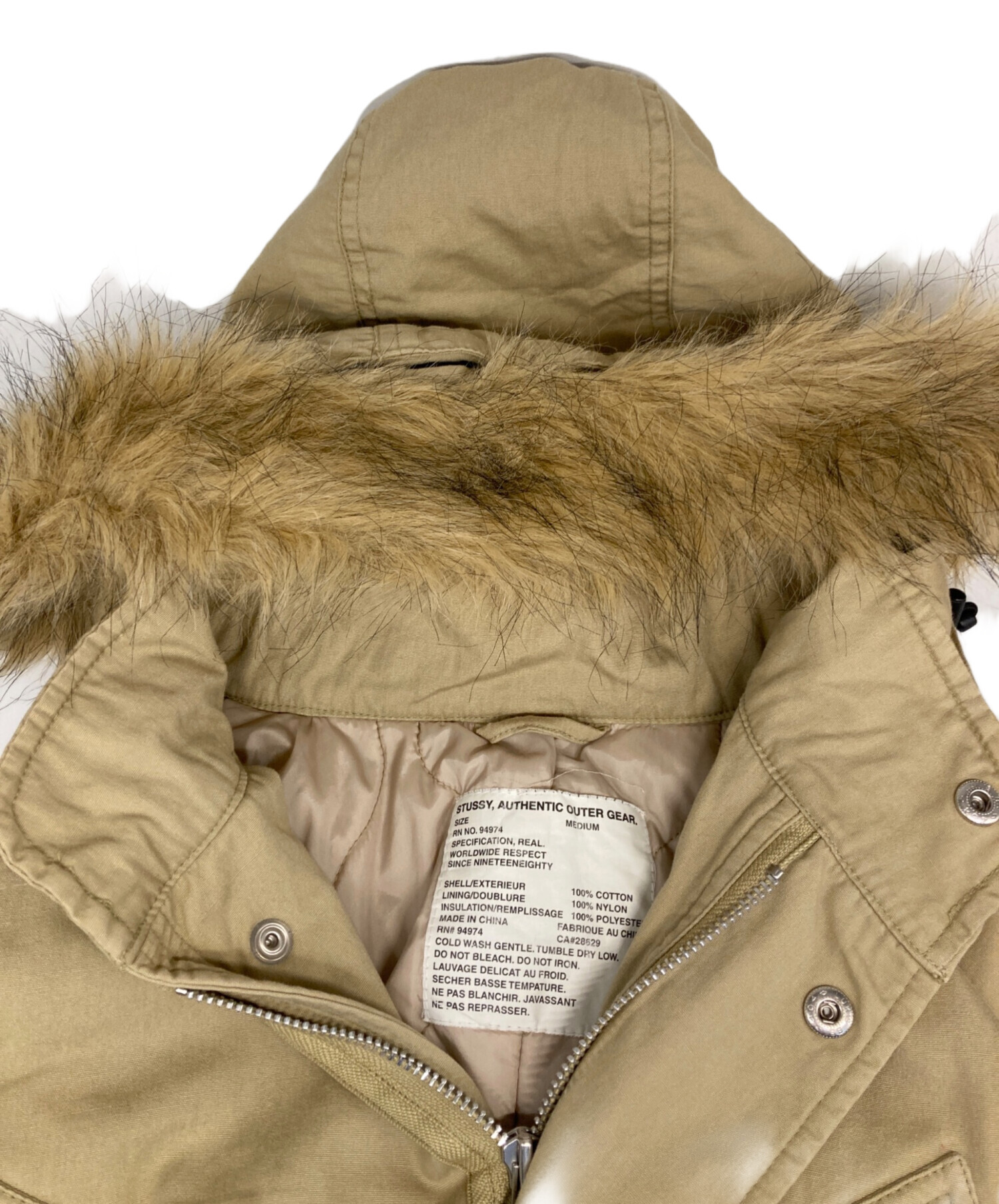 中古・古着通販】stussy (ステューシー) M65 モッズコート ベージュ