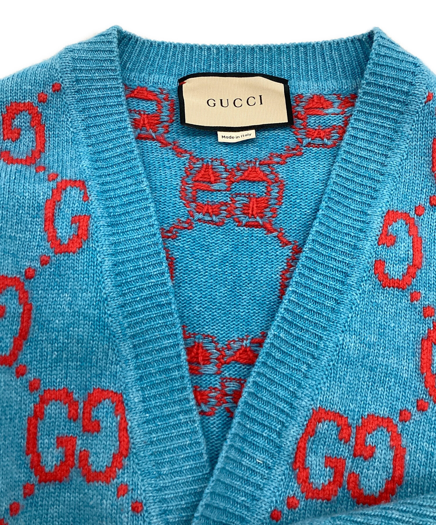 中古・古着通販】GUCCI (グッチ) GGロゴインターシャウール